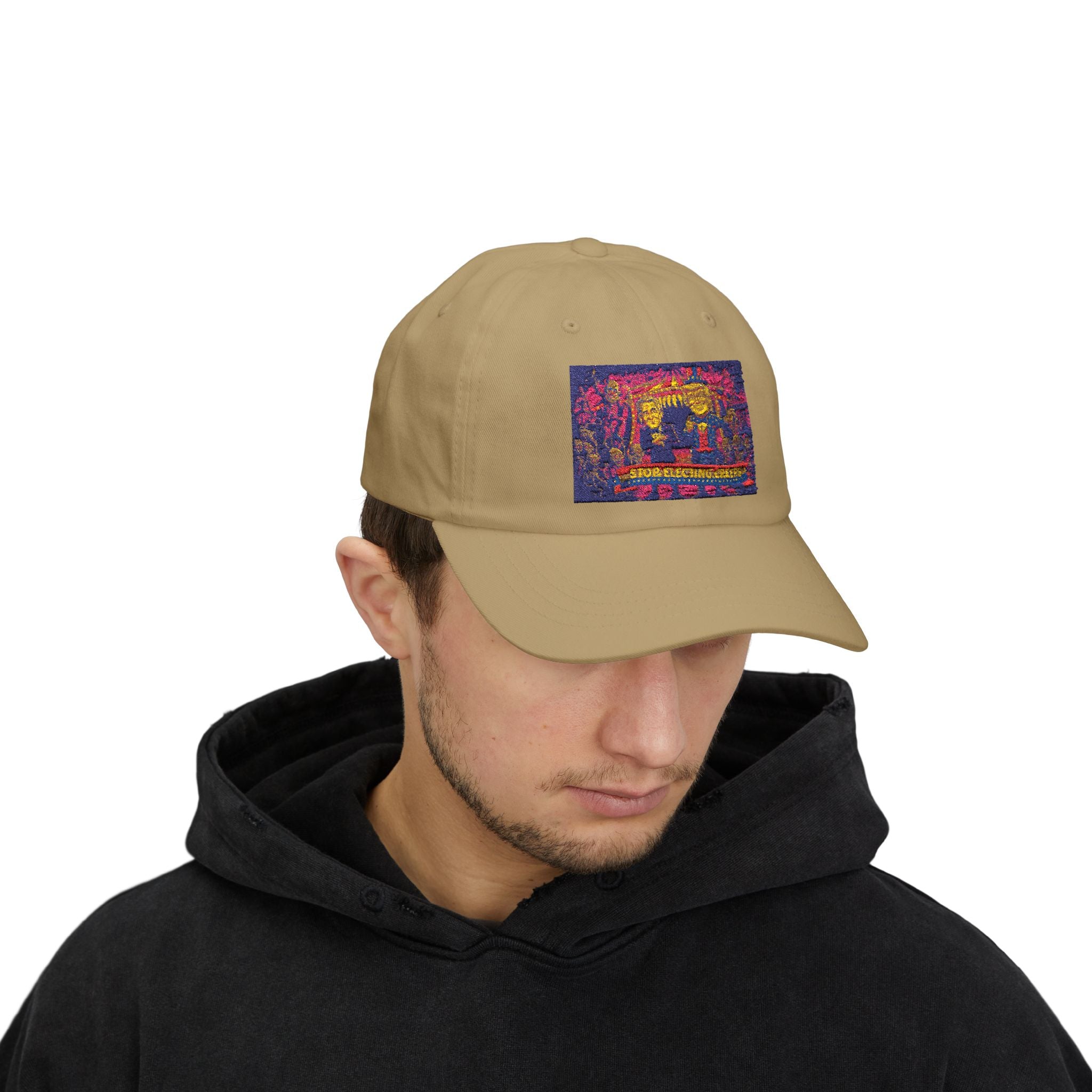 Dad Cap — Vintage Surfing Scene Embroidered 'Long Beach/Calif.' Hat