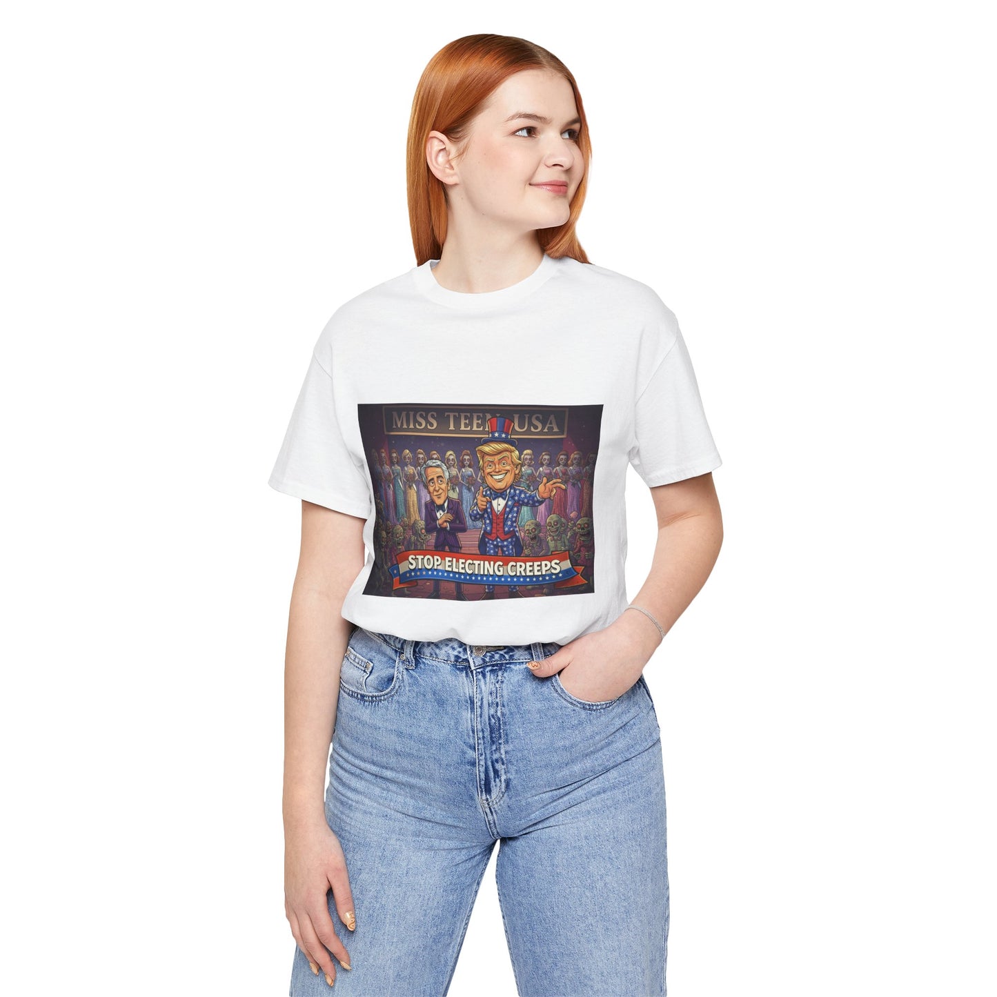 Political Satire Tee – "Stop Electing Creeps" Graphic Shirt
