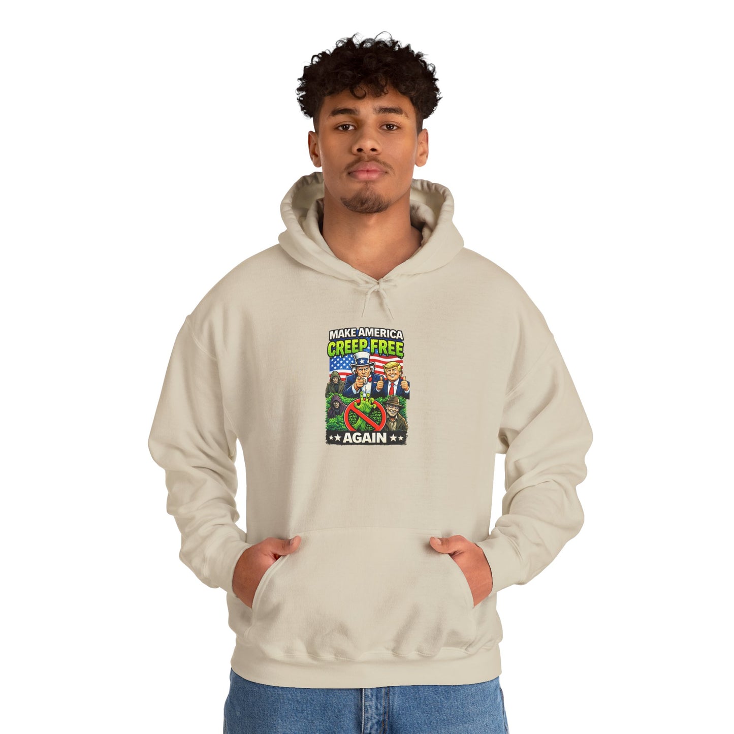Hoodie — 'Creep-Free Again' Retro Horror Movie Poster Pullover