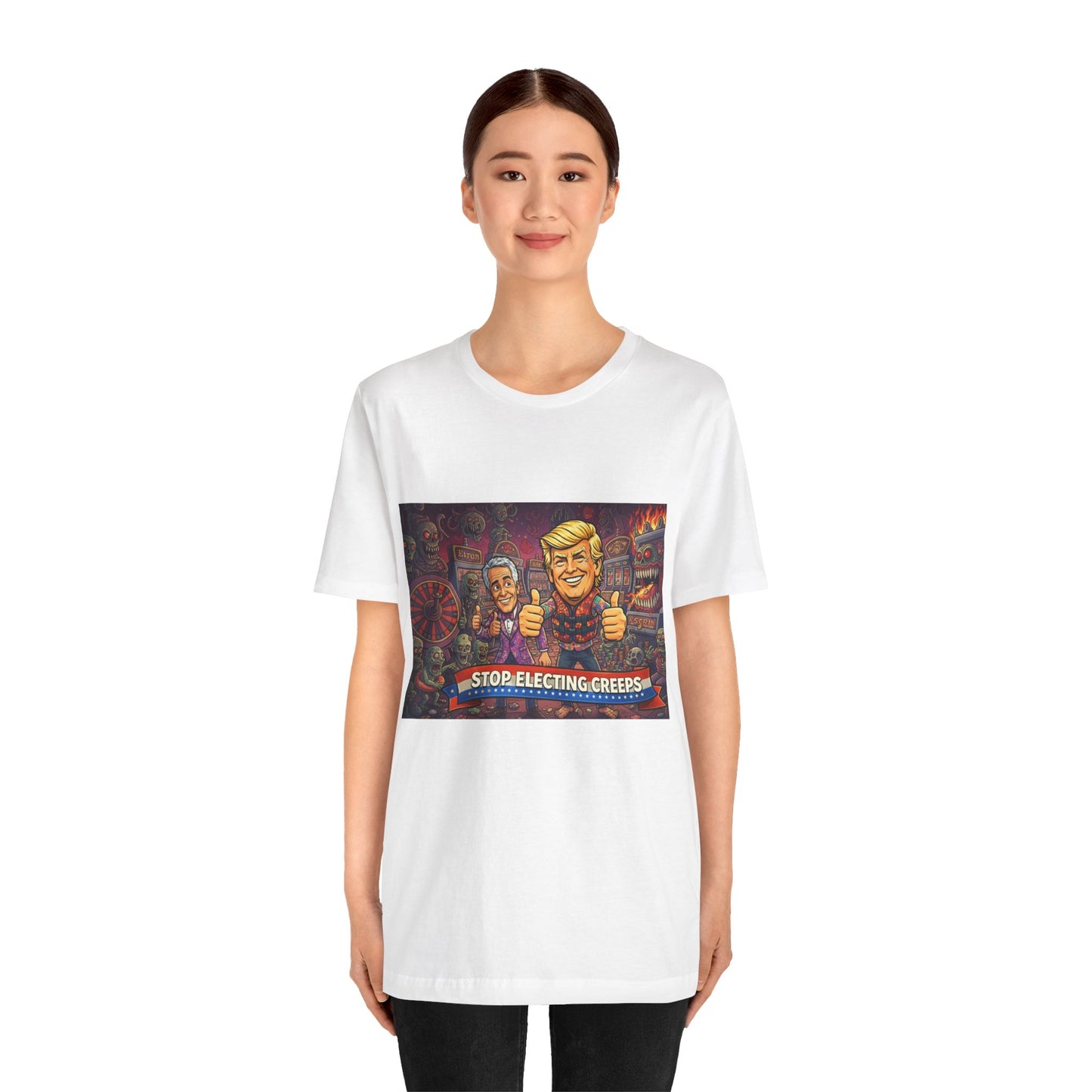 Political Satire Tee — "Stop Electing Creeps" Graphic Shirt
