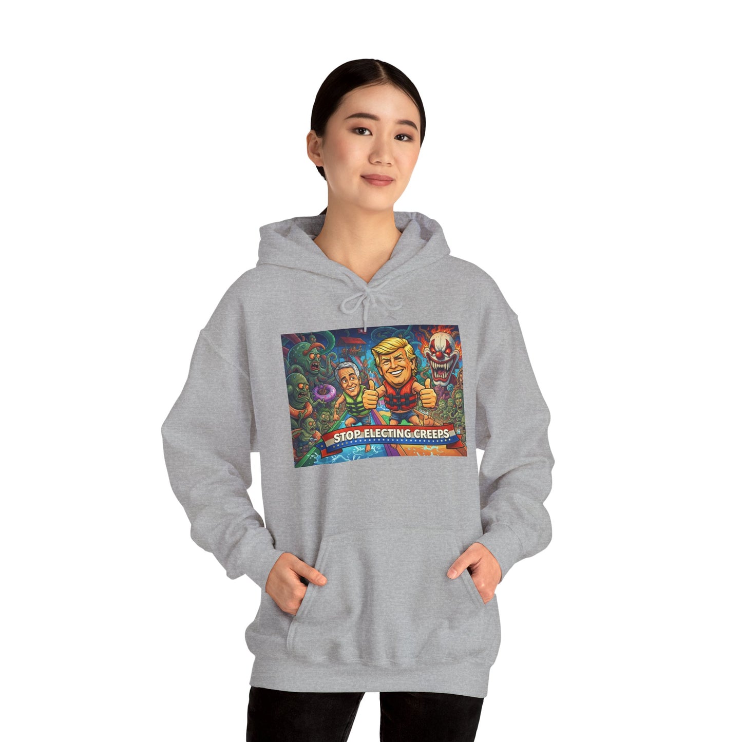 Stop Selecting Creeps Hoodie — Satirical Political Graphic Pullover