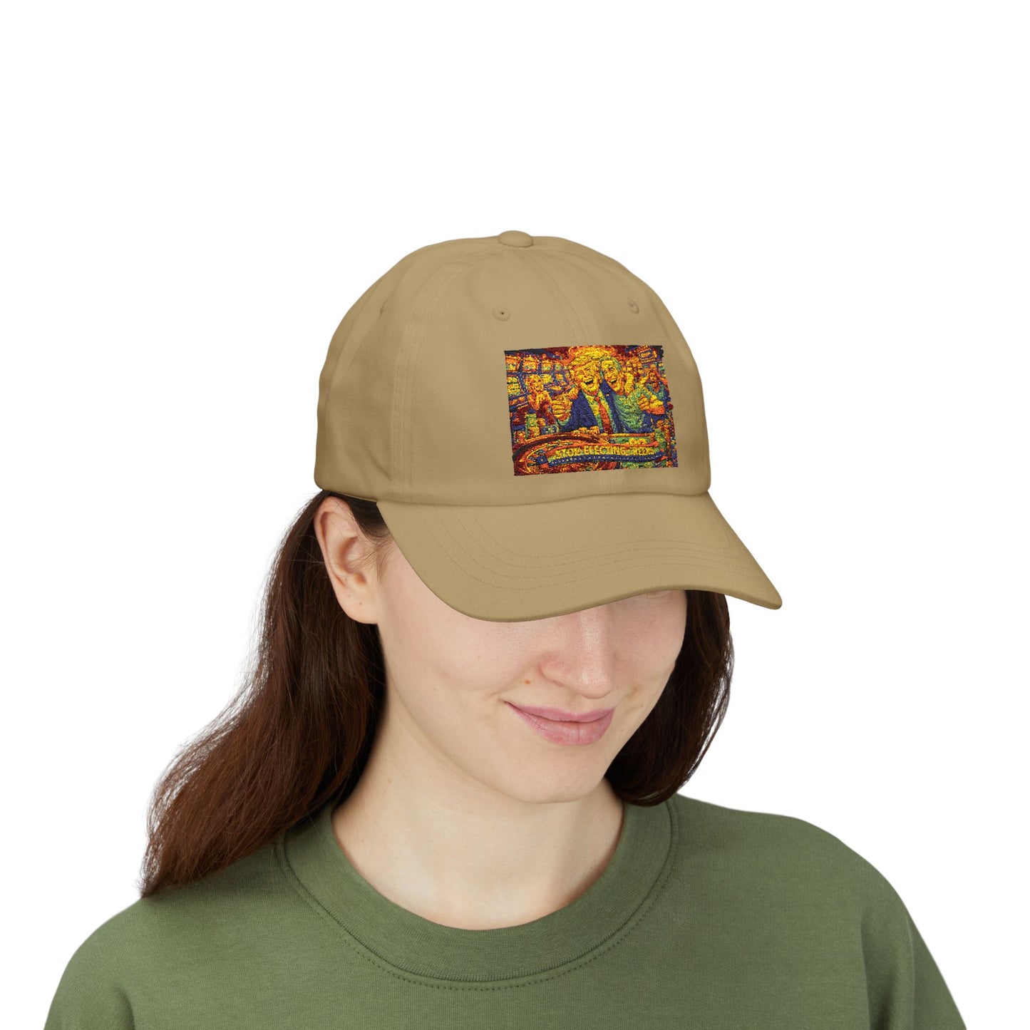 Dad Cap with Colorful Mountain Landscape Patch