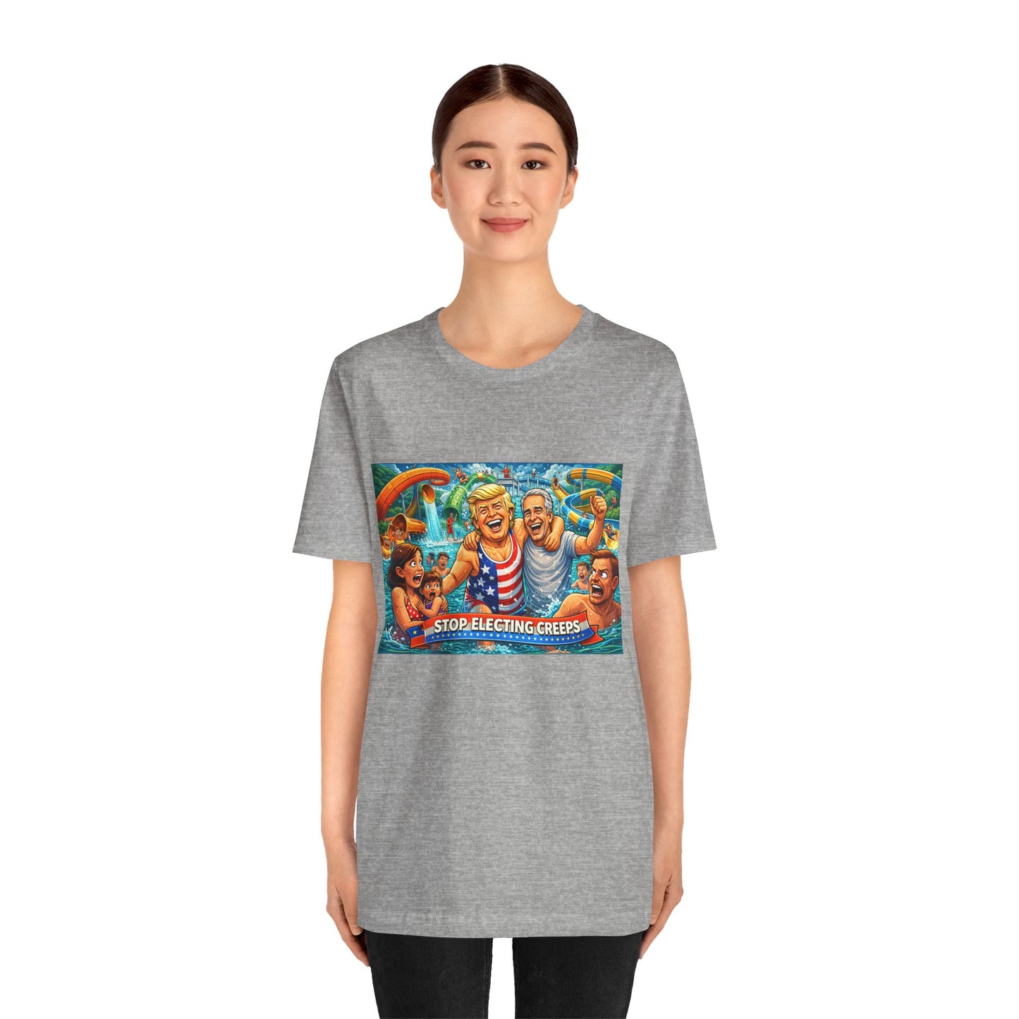 T‑Shirt — "Stop Fleecing Creeps" Beach Party Graphic Tee
