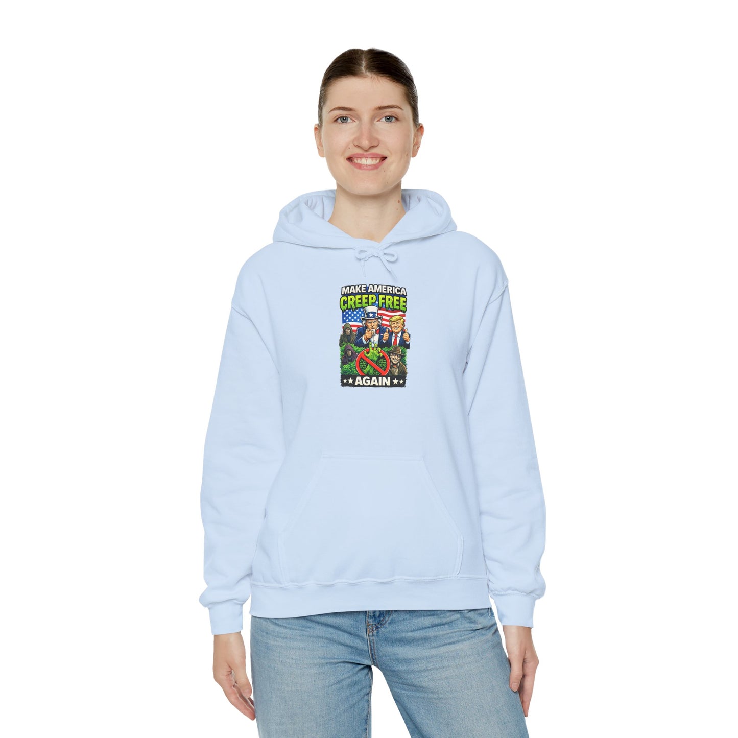 Hoodie — 'Creep-Free Again' Retro Horror Movie Poster Pullover
