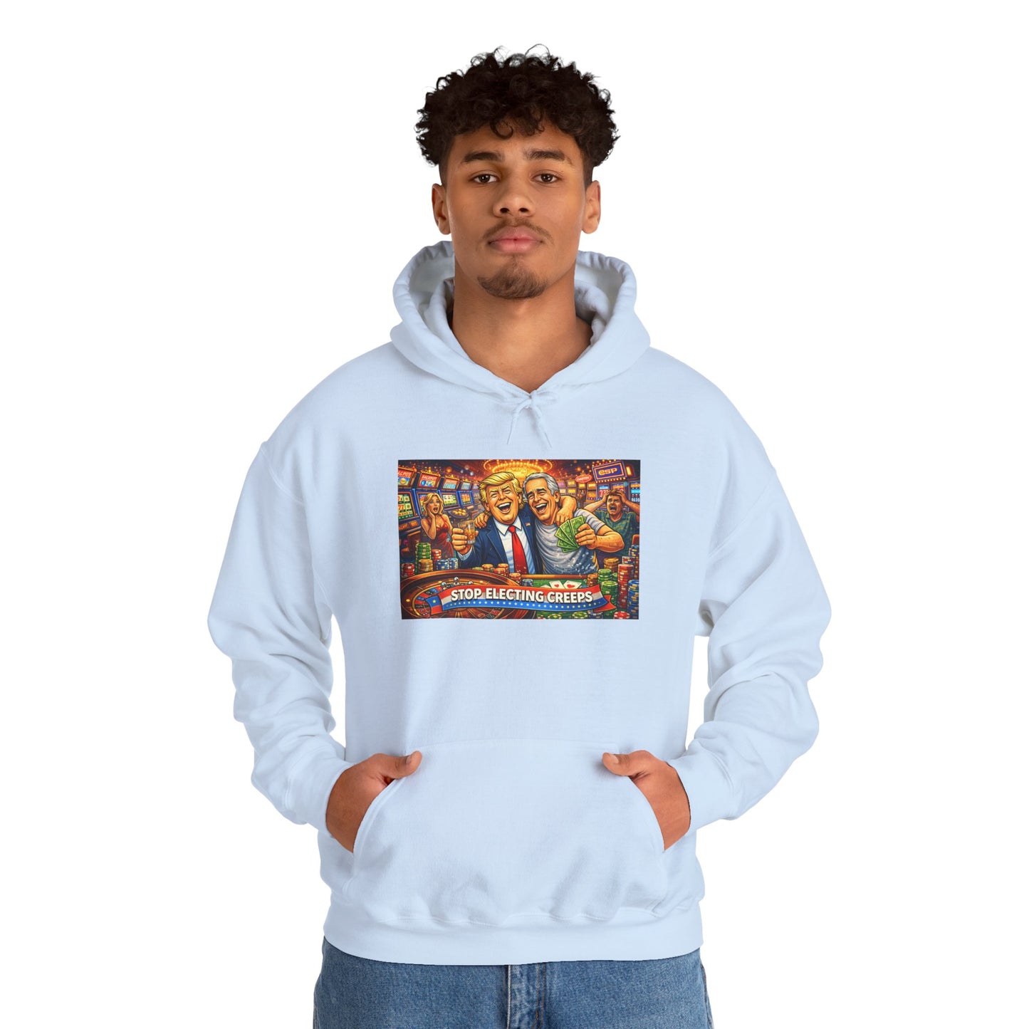 Political Parody Hoodie — 'Stop Blanching Beer' Colorful Satire Design