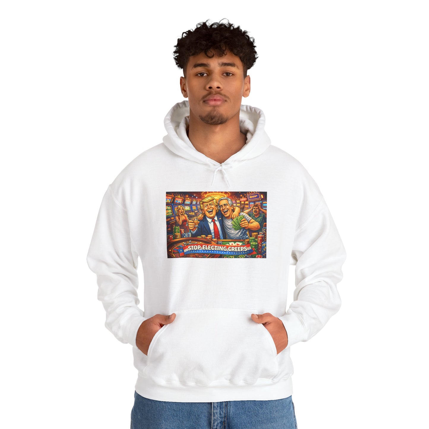 Political Parody Hoodie — 'Stop Blanching Beer' Colorful Satire Design