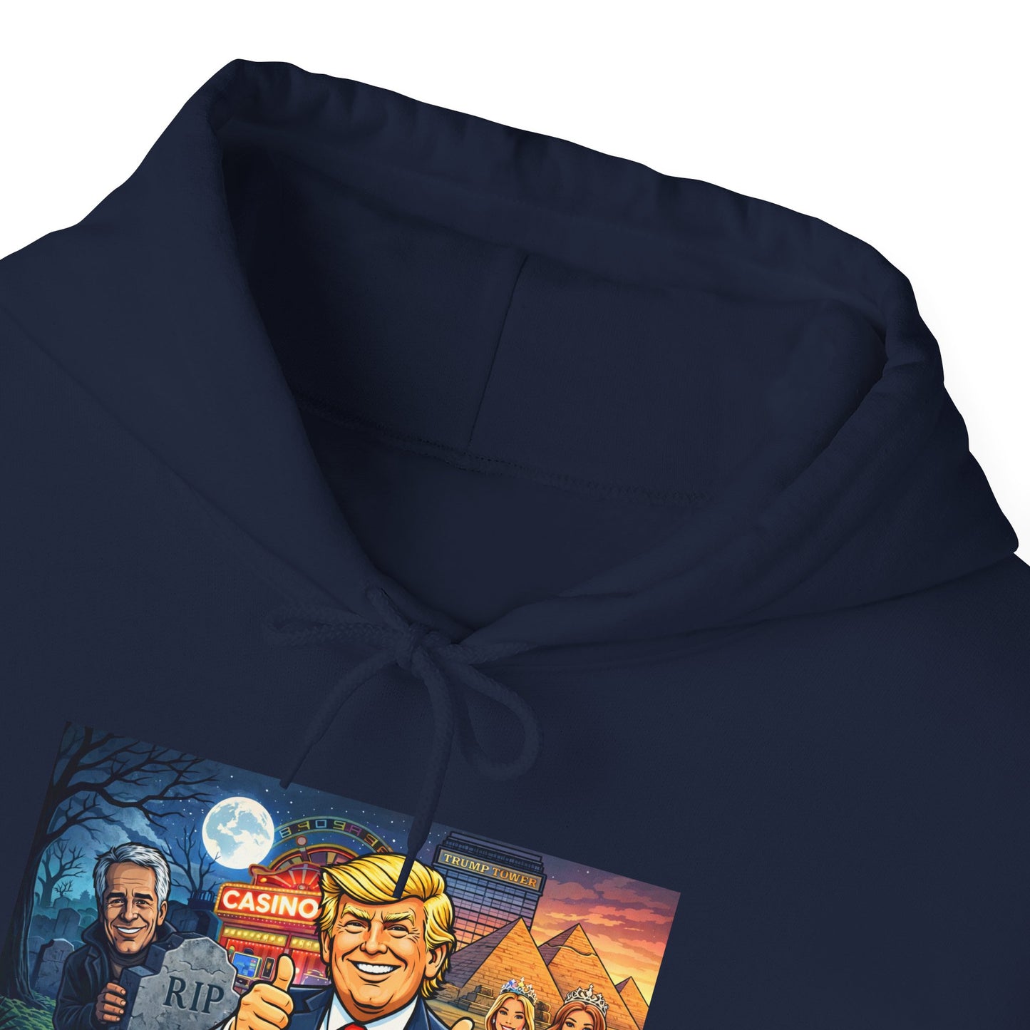 Political Hoodie — 'Make America Grateful' Cartoon Trump & Supporters Graphic Hoodie