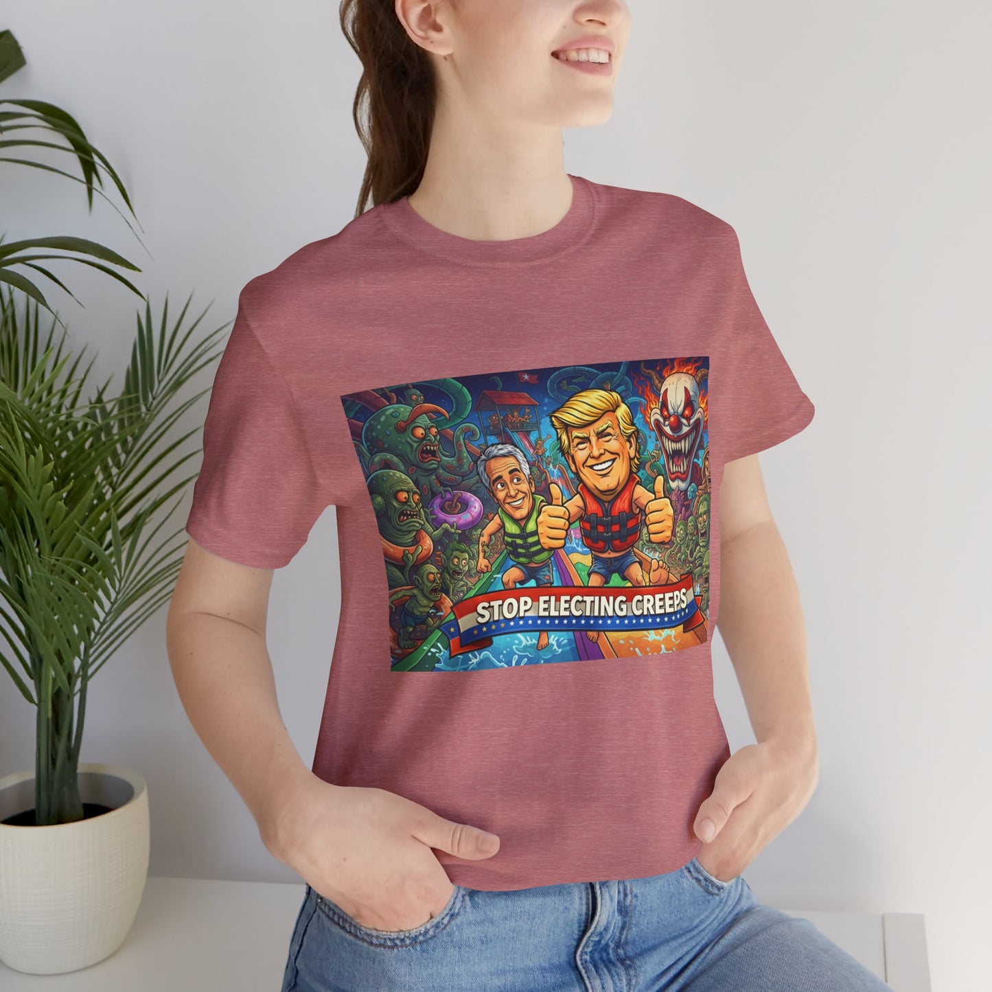 Political Graphic Tee — "Stop Electing Creeps" Bold Protest T‑Shirt