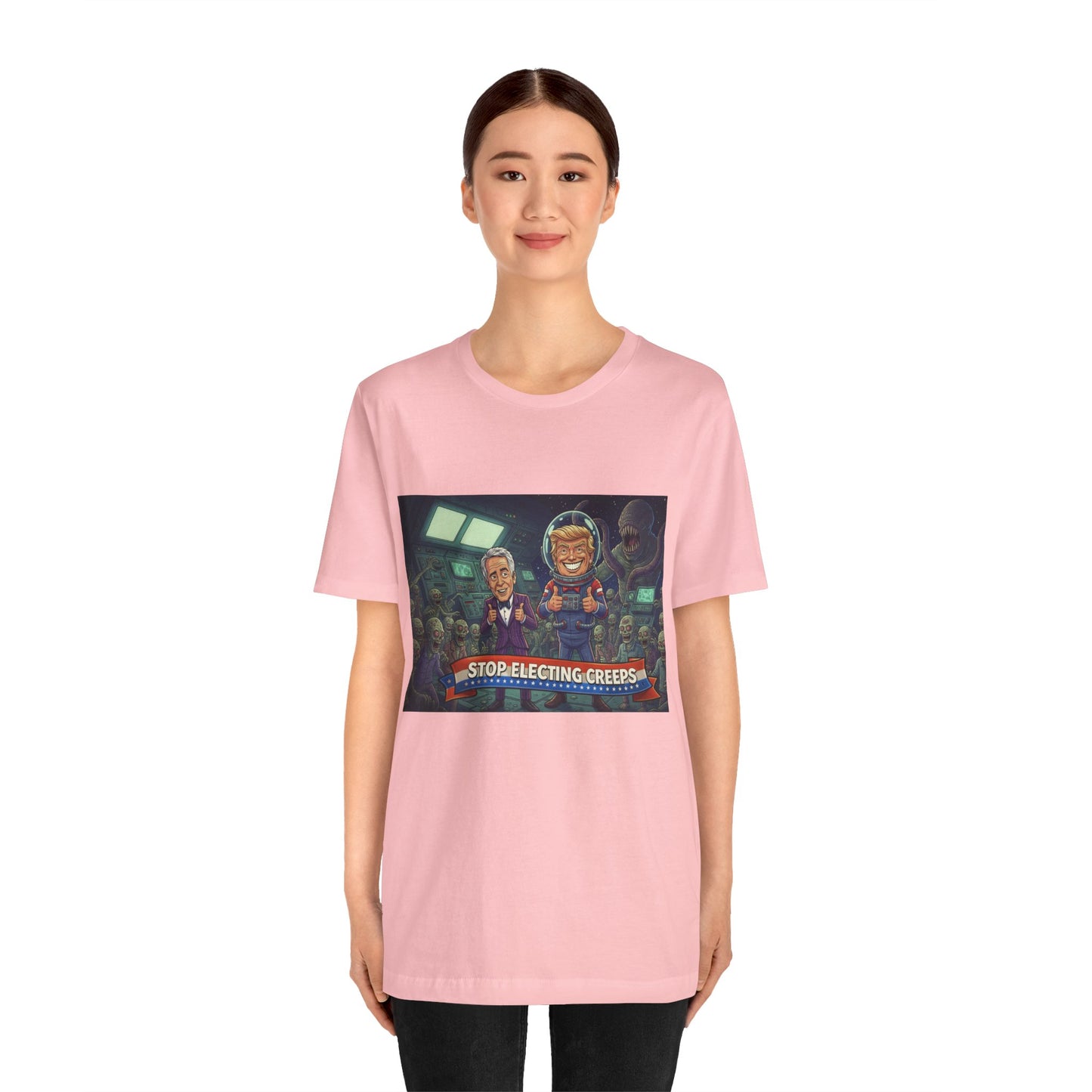 Political Satire Tee — “Stop Electing Creeps” Graphic Shirt