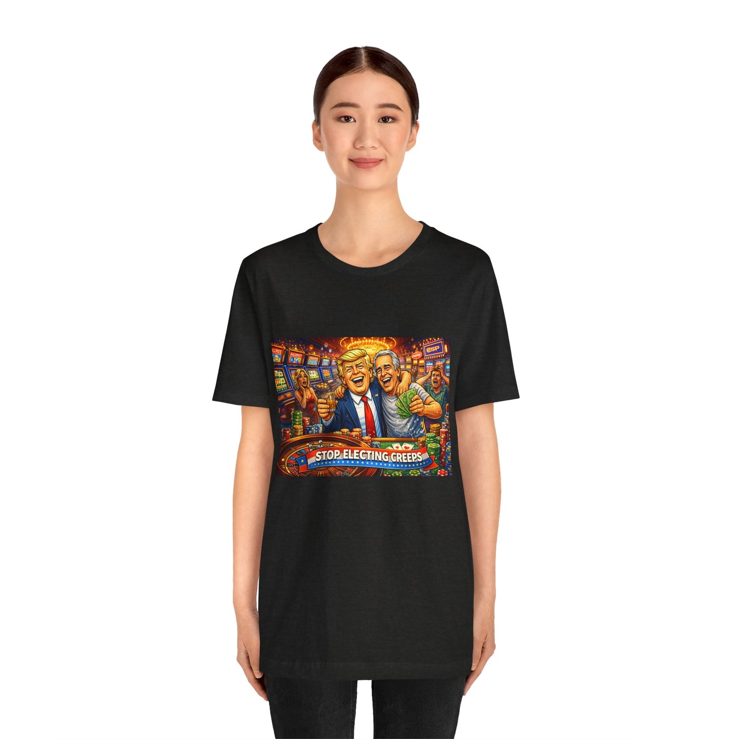 Stop Electing Creeps Graphic Tee — Political Satire T‑Shirt