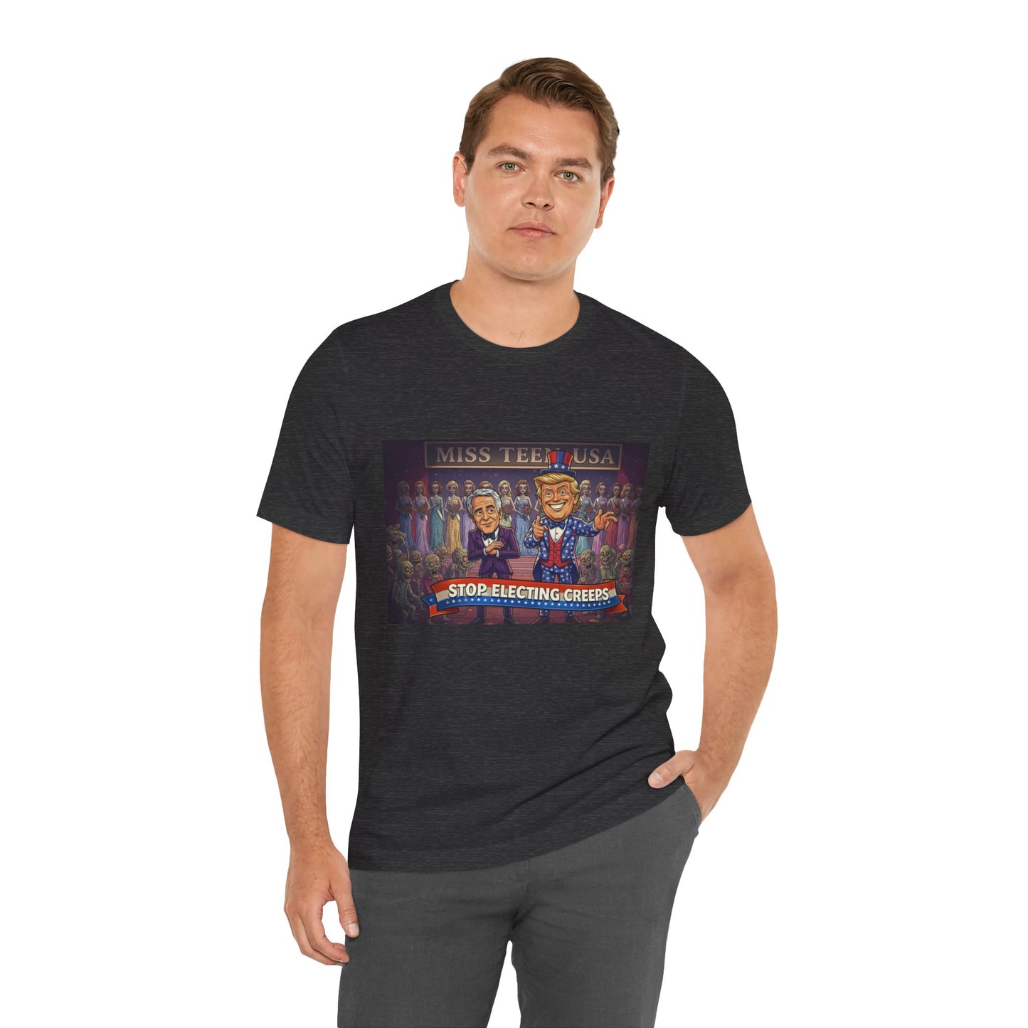 Political Satire Tee – "Stop Electing Creeps" Graphic Shirt