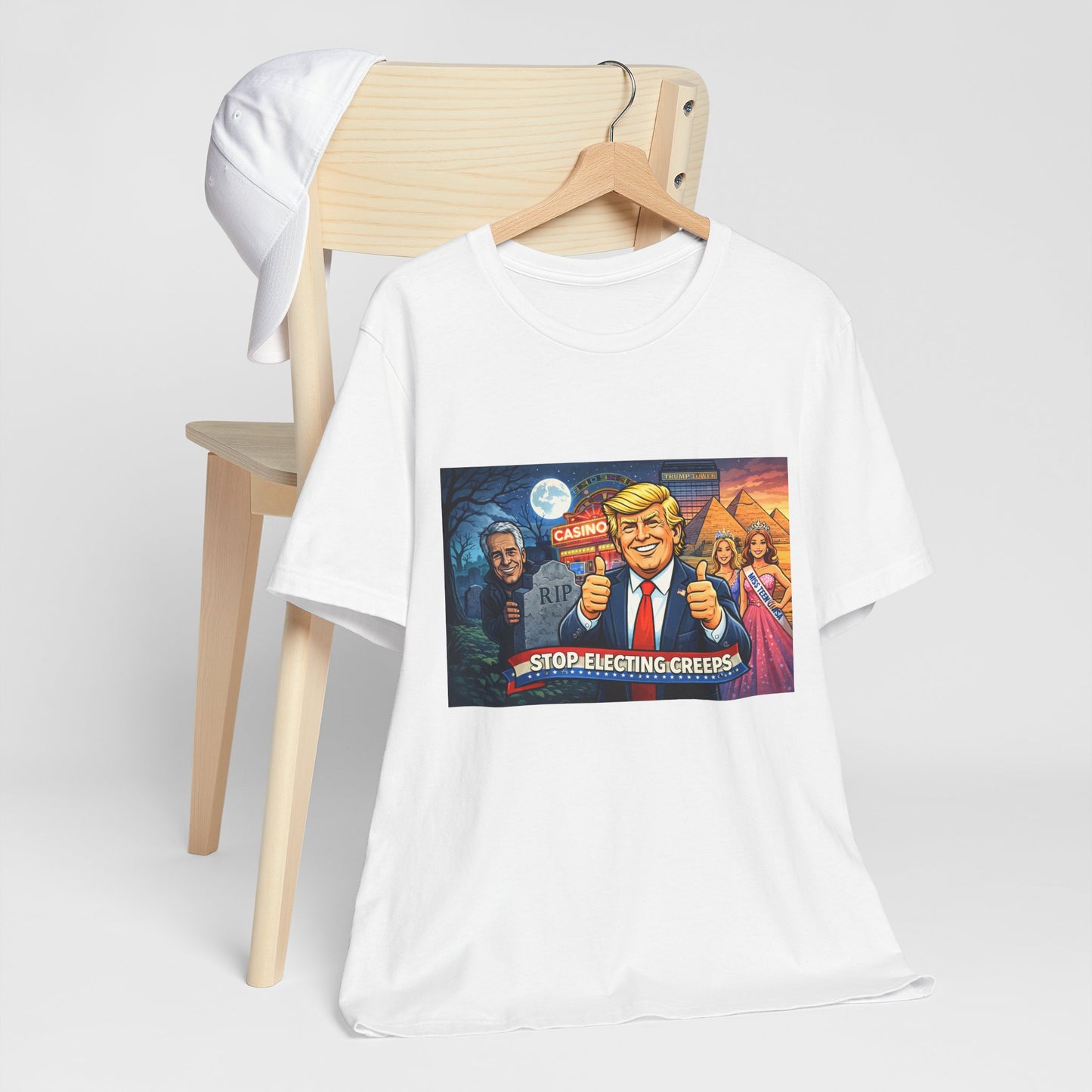 Stop Electing Creeps Tee — Satirical Political Graphic T‑Shirt