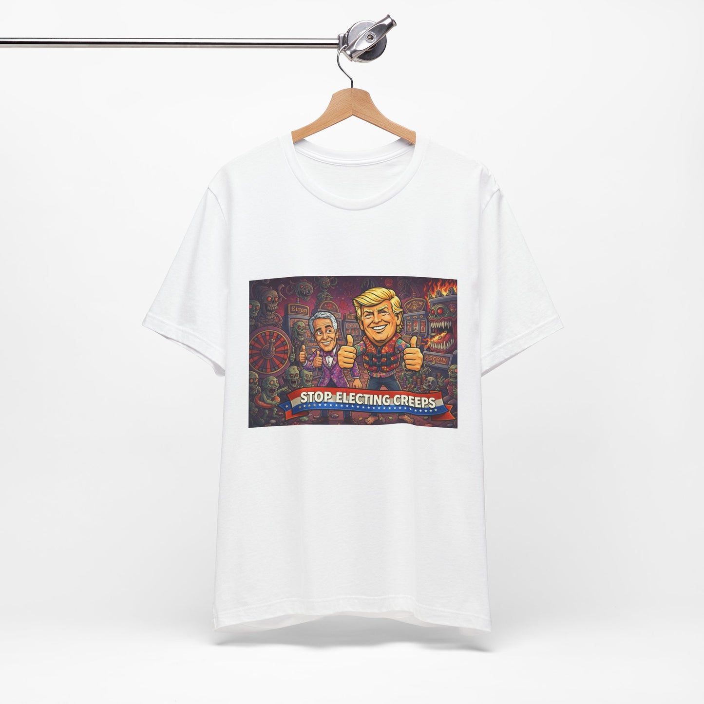 Political Satire Tee — "Stop Electing Creeps" Graphic Shirt