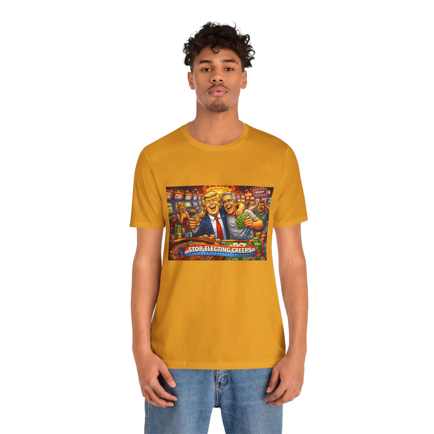 Stop Electing Creeps Graphic Tee — Political Satire T‑Shirt