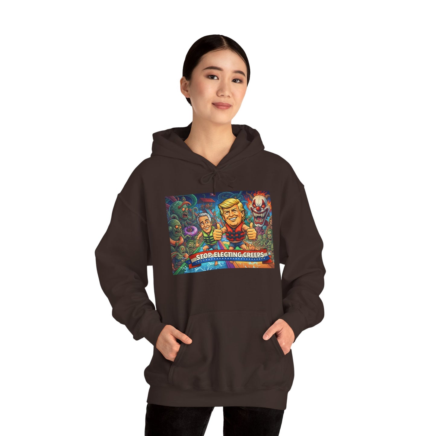 Stop Selecting Creeps Hoodie — Satirical Political Graphic Pullover