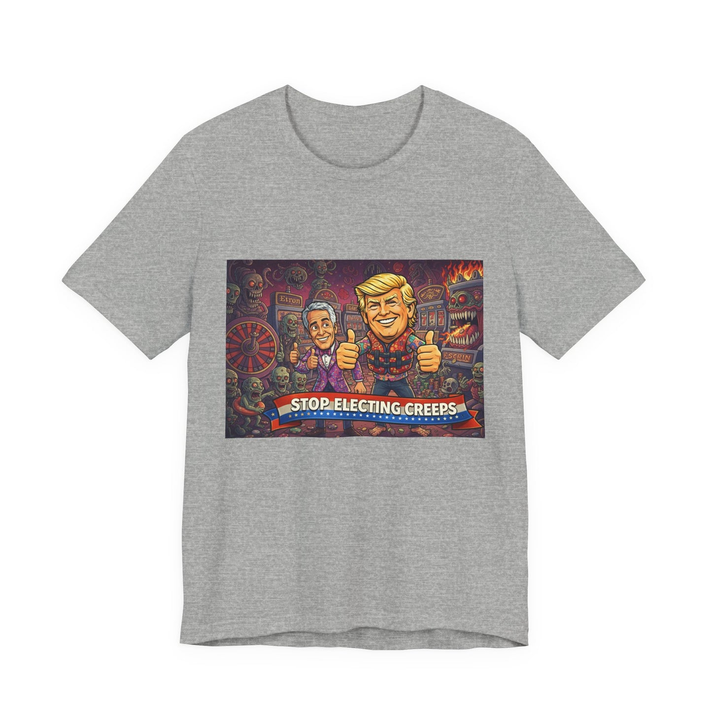 Political Satire Tee — "Stop Electing Creeps" Graphic Shirt