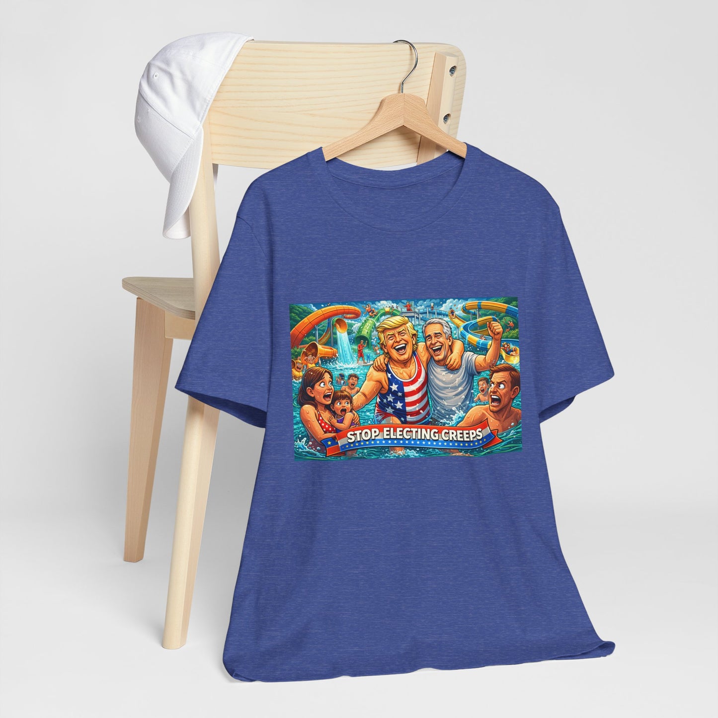 T‑Shirt — "Stop Fleecing Creeps" Beach Party Graphic Tee