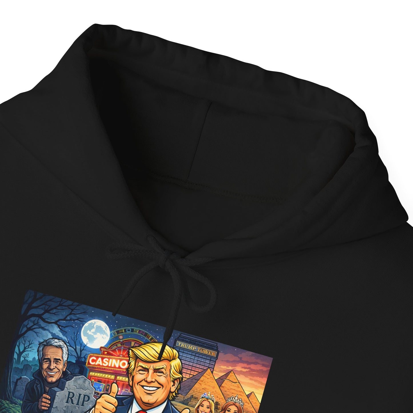 Political Hoodie — 'Make America Grateful' Cartoon Trump & Supporters Graphic Hoodie