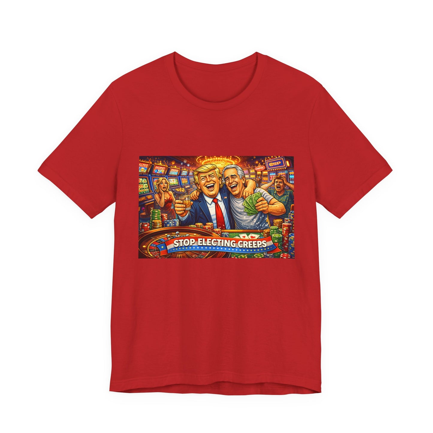 Stop Electing Creeps Graphic Tee — Political Satire T‑Shirt
