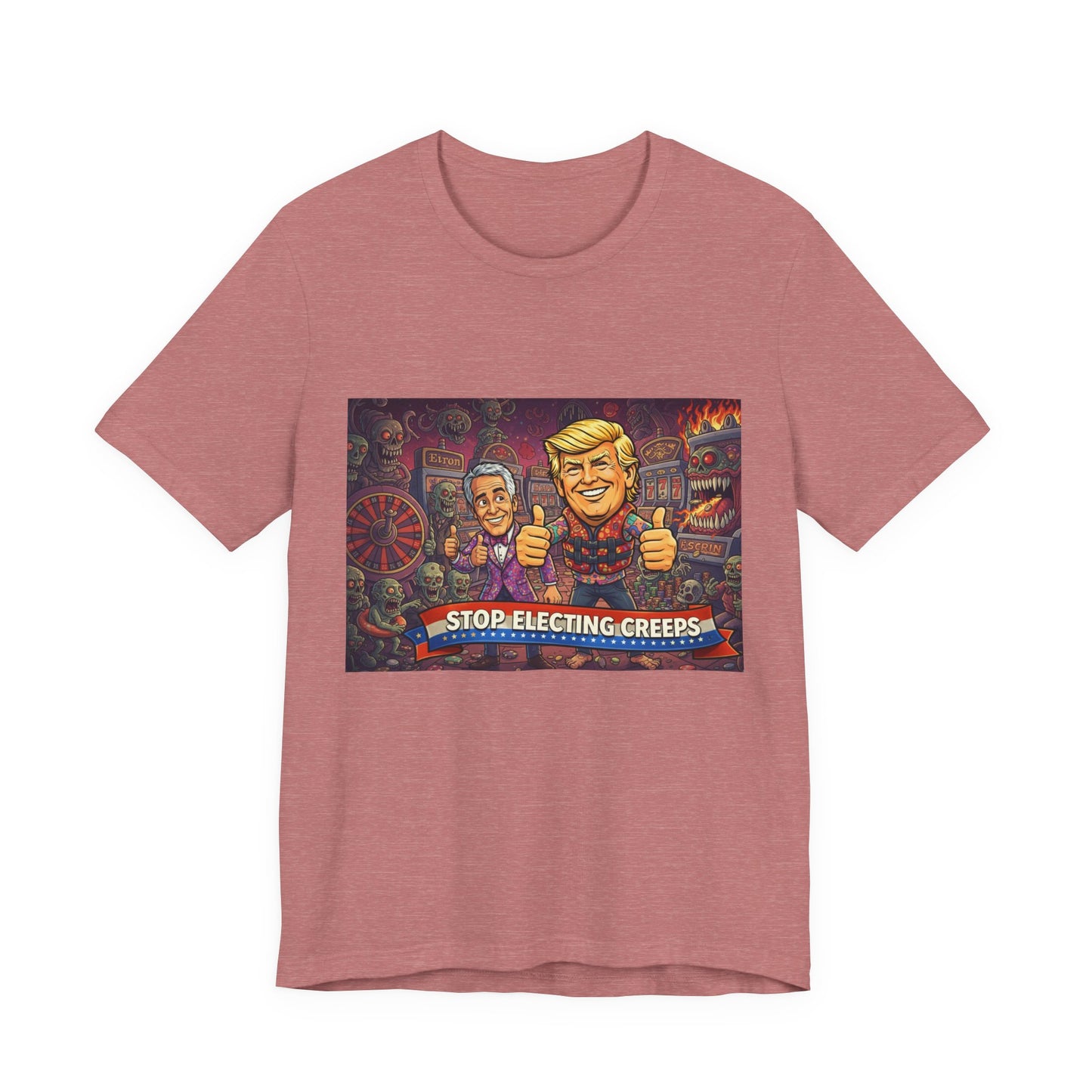 Political Satire Tee — "Stop Electing Creeps" Graphic Shirt