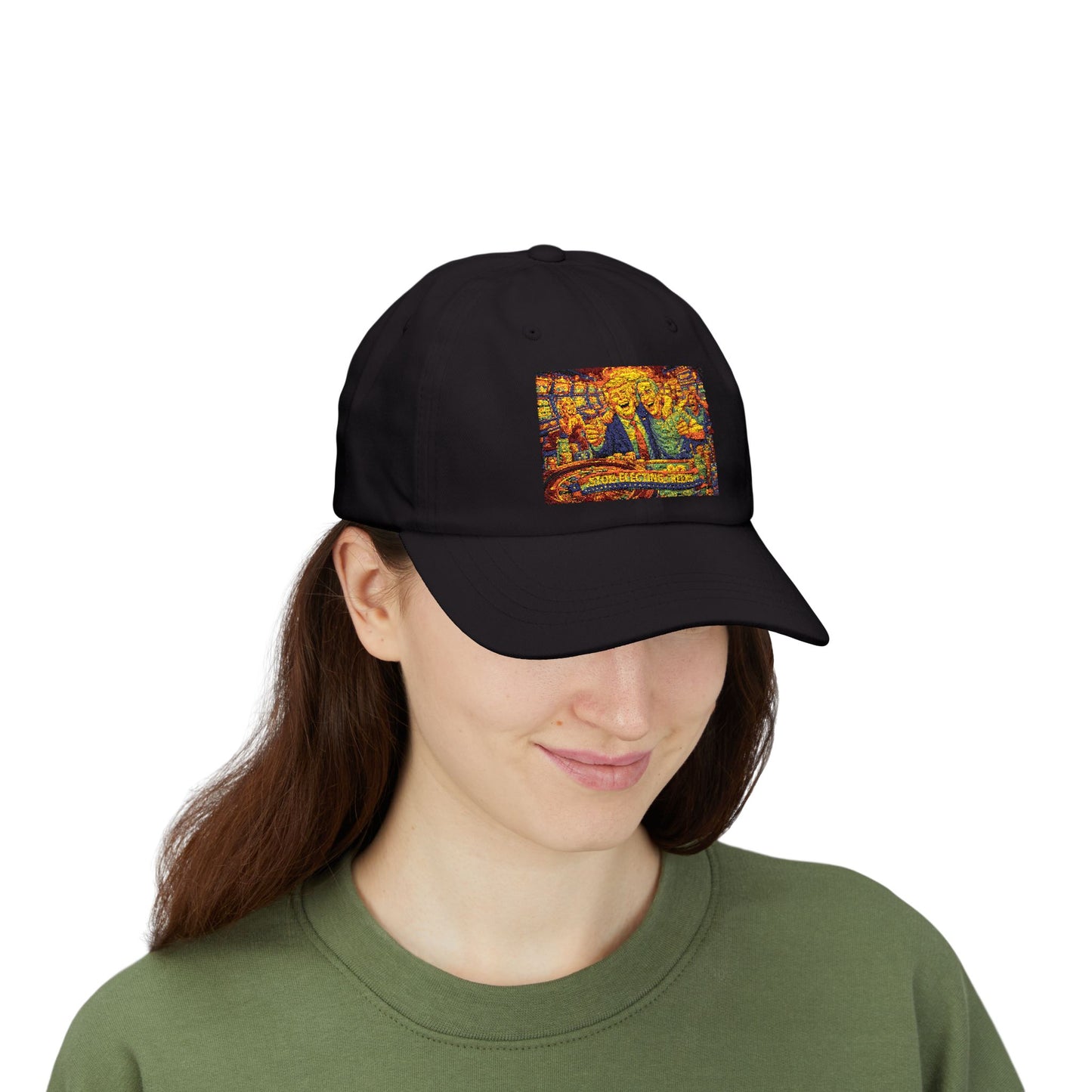 Dad Cap with Colorful Mountain Landscape Patch