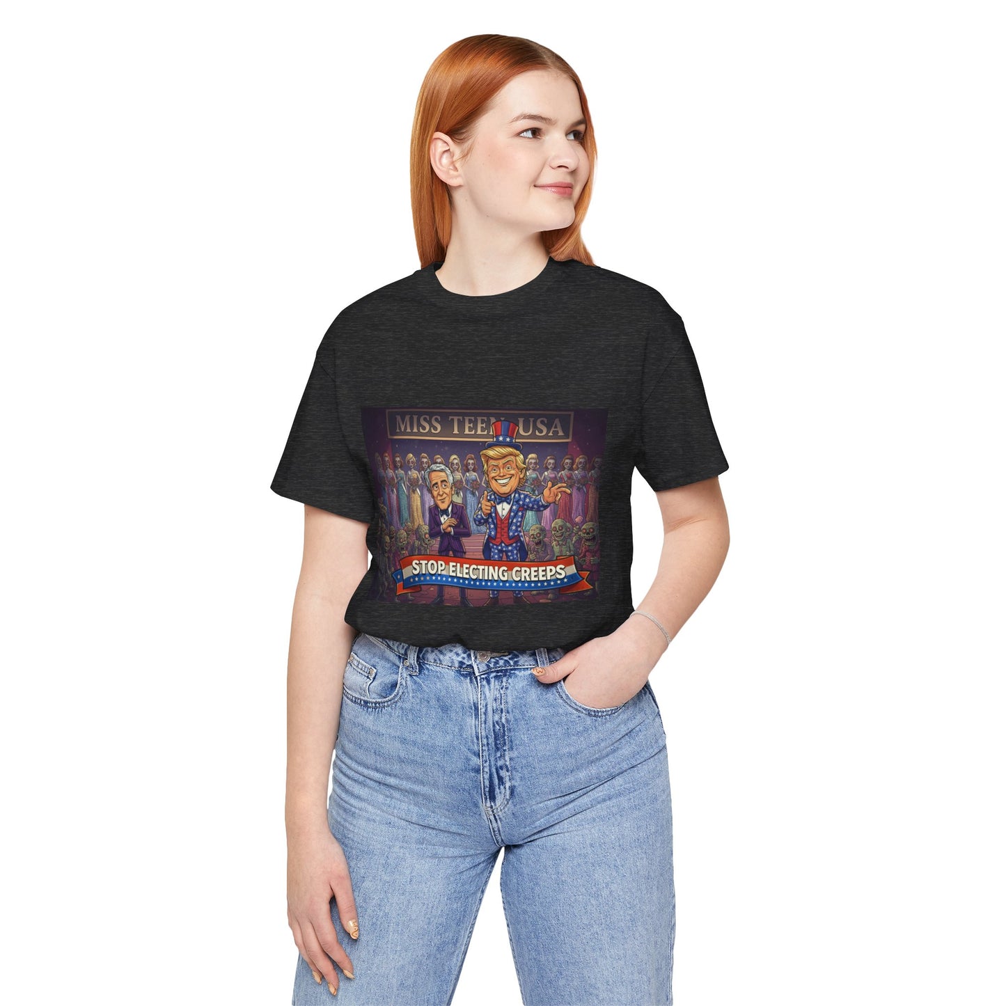 Political Satire Tee – "Stop Electing Creeps" Graphic Shirt