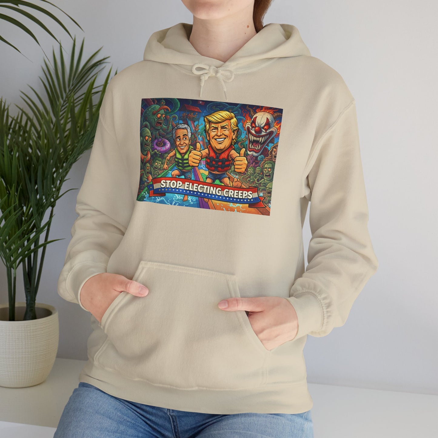 Stop Selecting Creeps Hoodie — Satirical Political Graphic Pullover