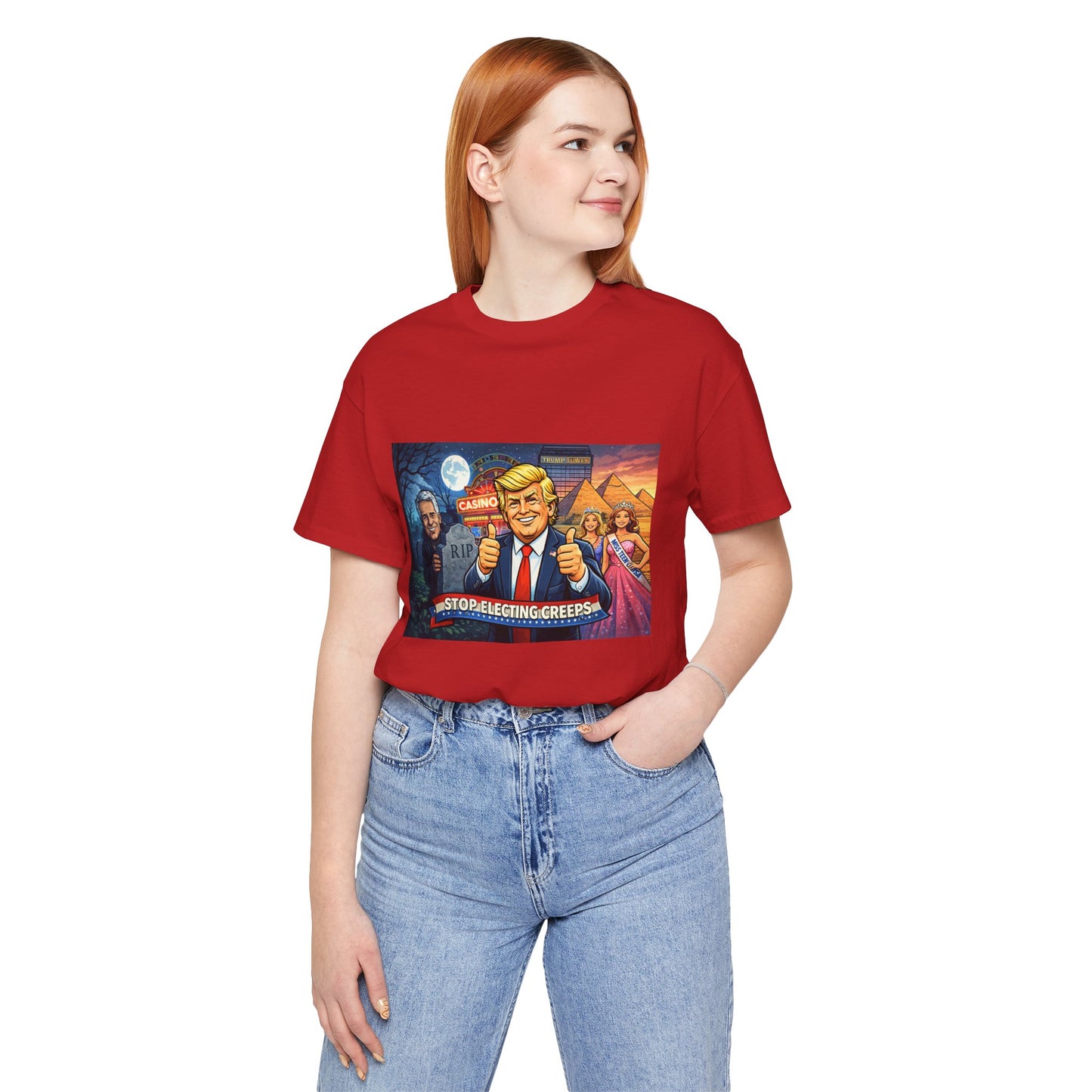Stop Electing Creeps Tee — Satirical Political Graphic T‑Shirt