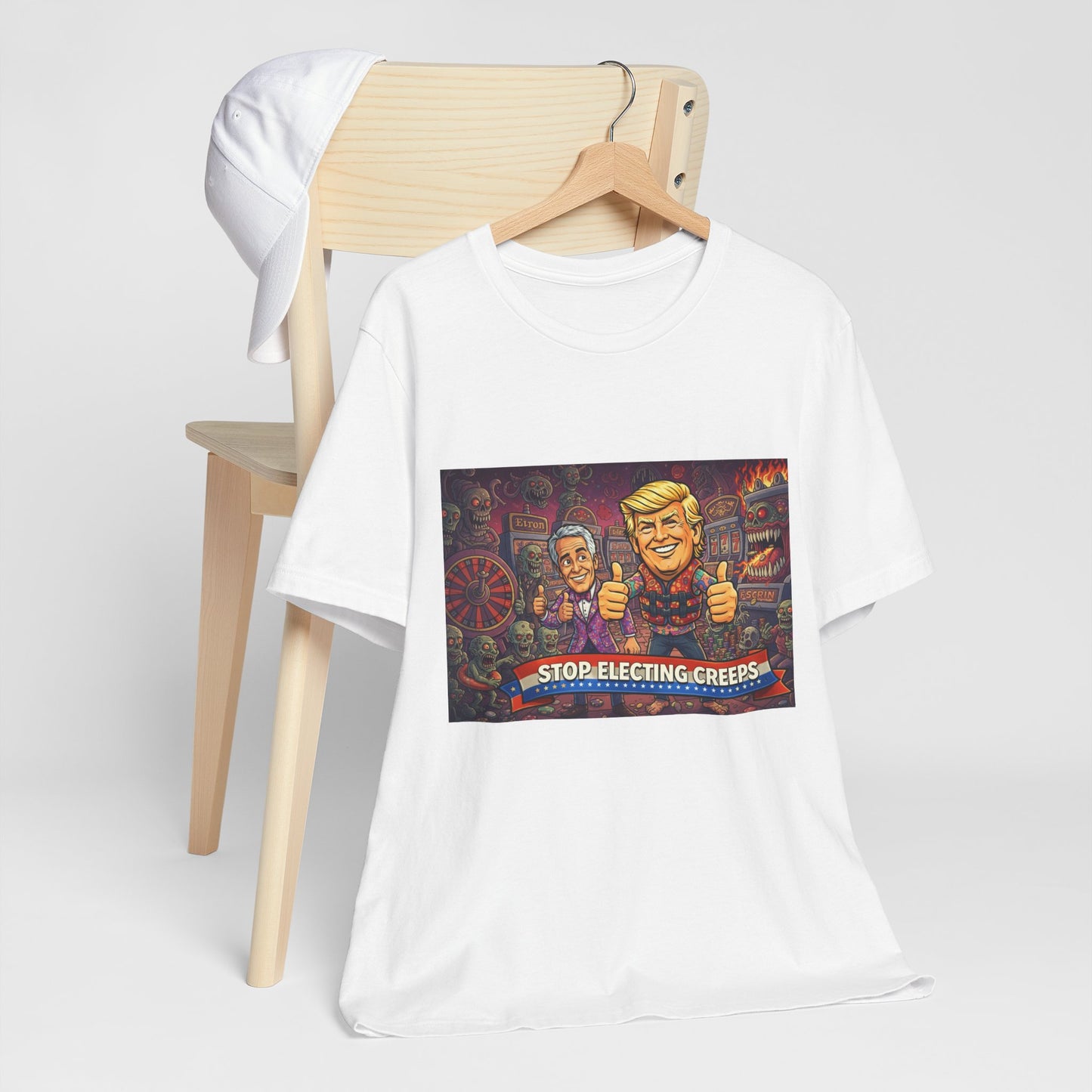 Political Satire Tee — "Stop Electing Creeps" Graphic Shirt