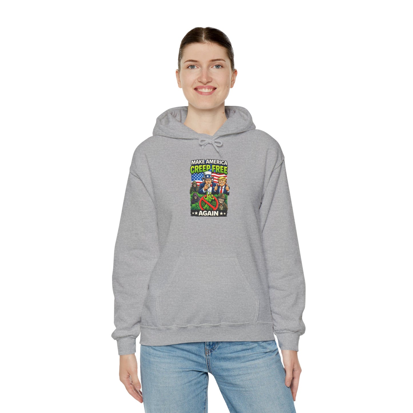 Hoodie — 'Creep-Free Again' Retro Horror Movie Poster Pullover