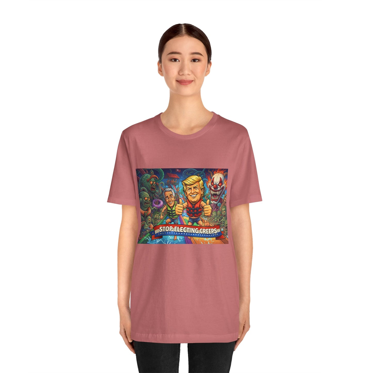 Political Graphic Tee — "Stop Electing Creeps" Bold Protest T‑Shirt