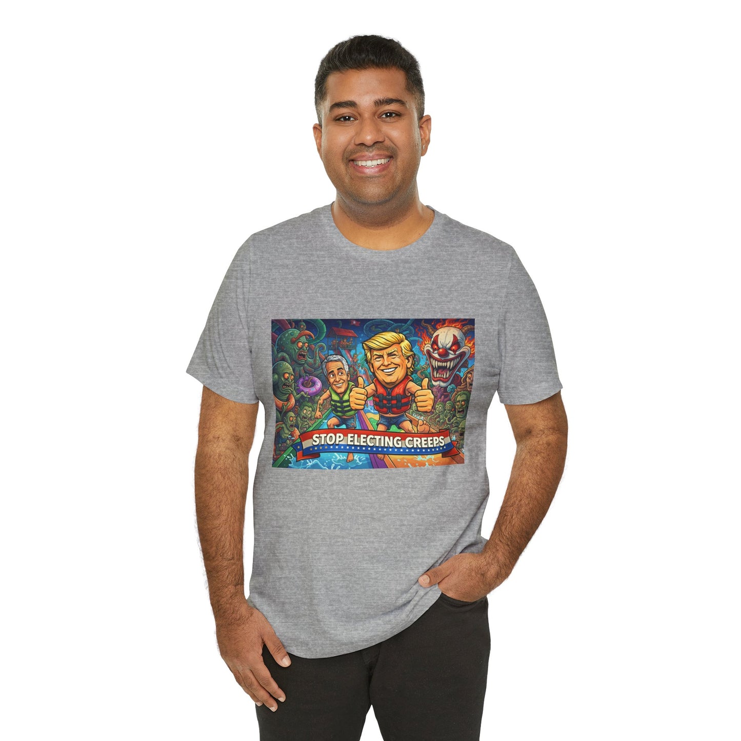 Political Graphic Tee — "Stop Electing Creeps" Bold Protest T‑Shirt