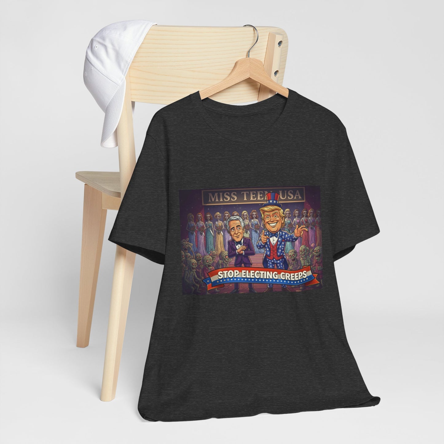 Political Satire Tee – "Stop Electing Creeps" Graphic Shirt