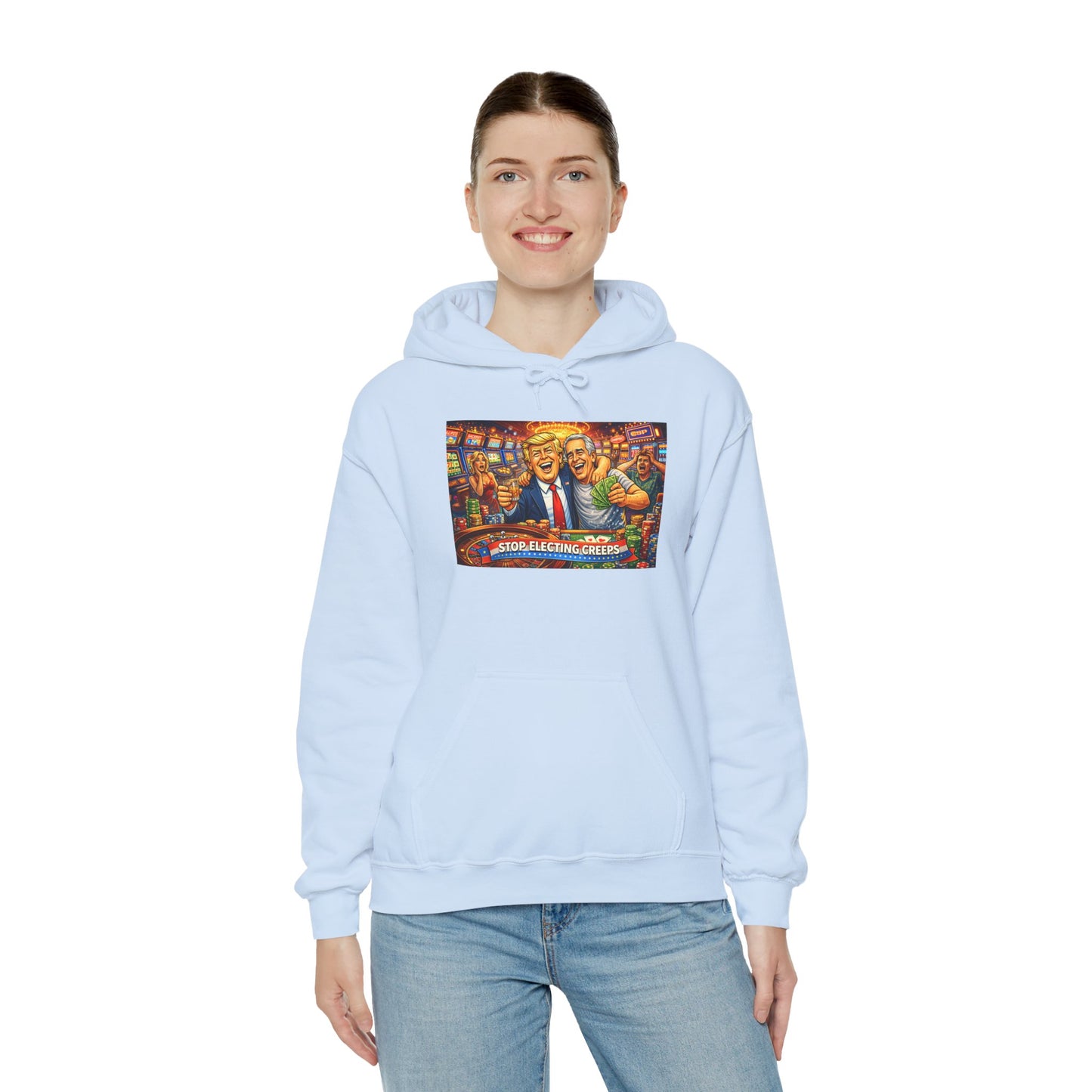 Political Parody Hoodie — 'Stop Blanching Beer' Colorful Satire Design