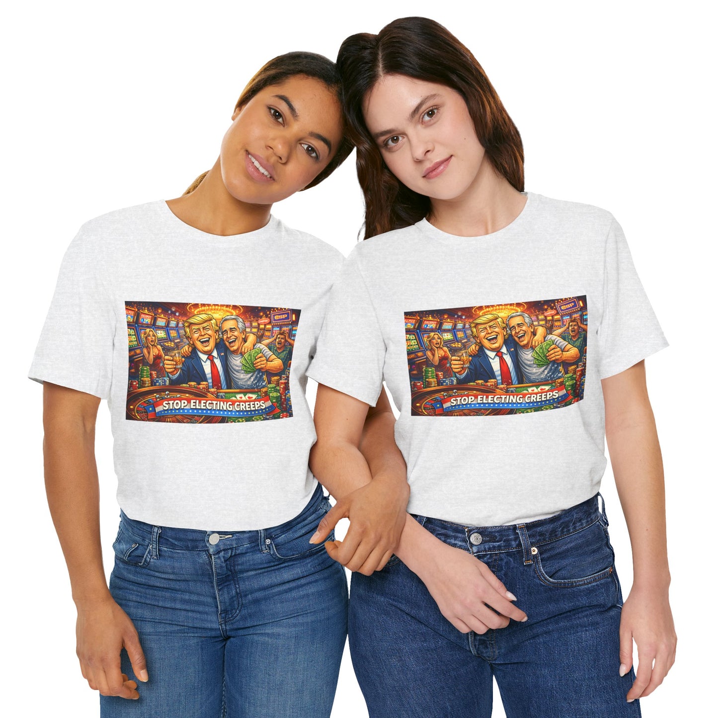 Stop Electing Creeps Graphic Tee — Political Satire T‑Shirt