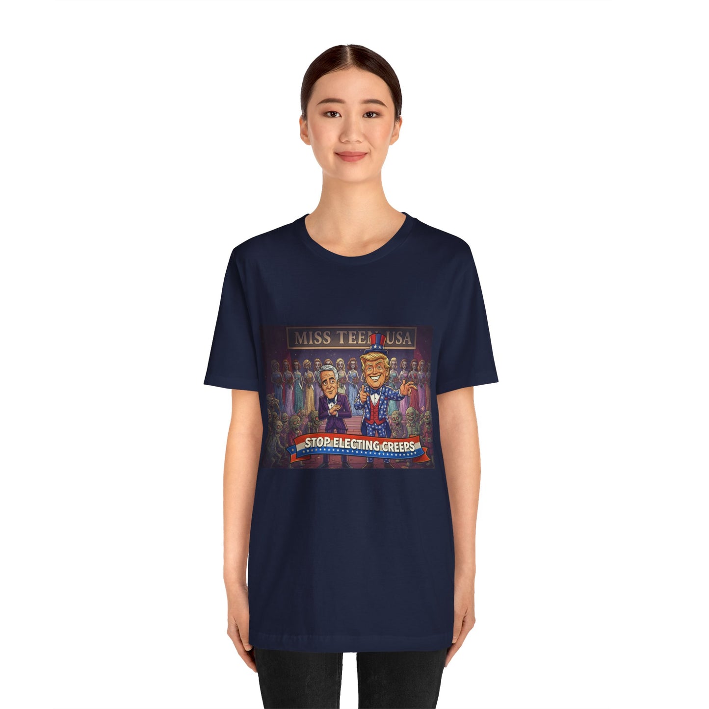 Political Satire Tee – "Stop Electing Creeps" Graphic Shirt