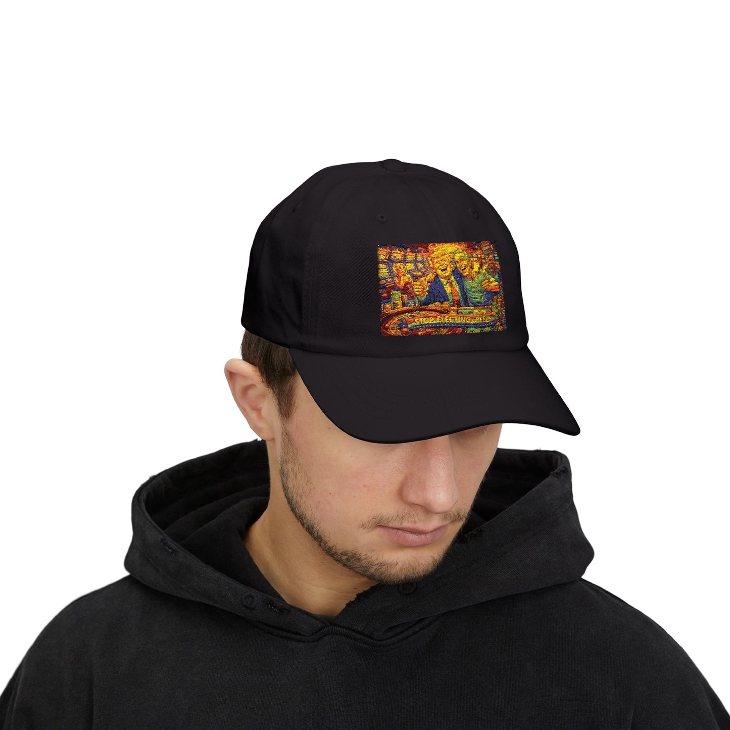 Dad Cap with Colorful Mountain Landscape Patch