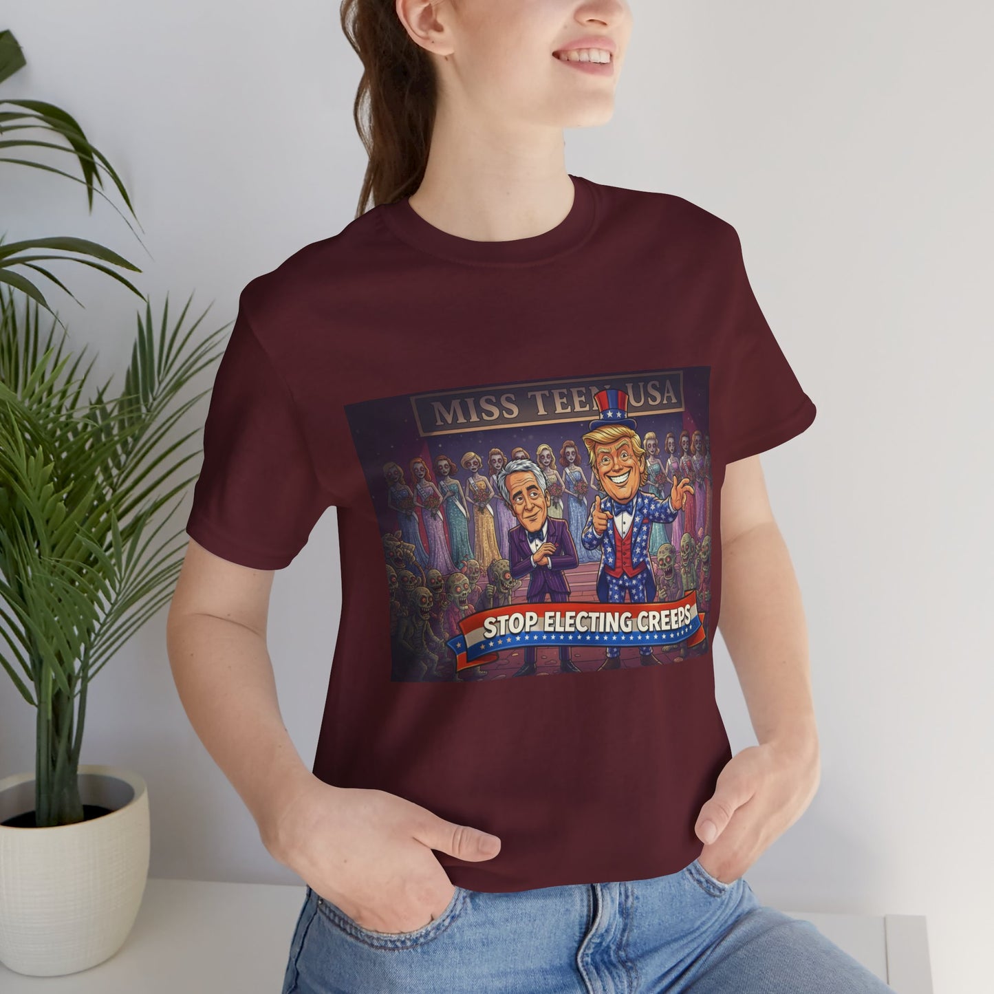 Political Satire Tee – "Stop Electing Creeps" Graphic Shirt
