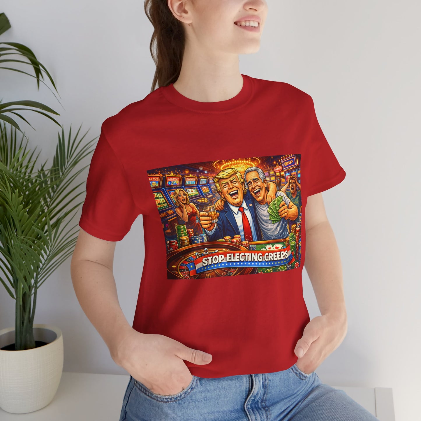 Stop Electing Creeps Graphic Tee — Political Satire T‑Shirt