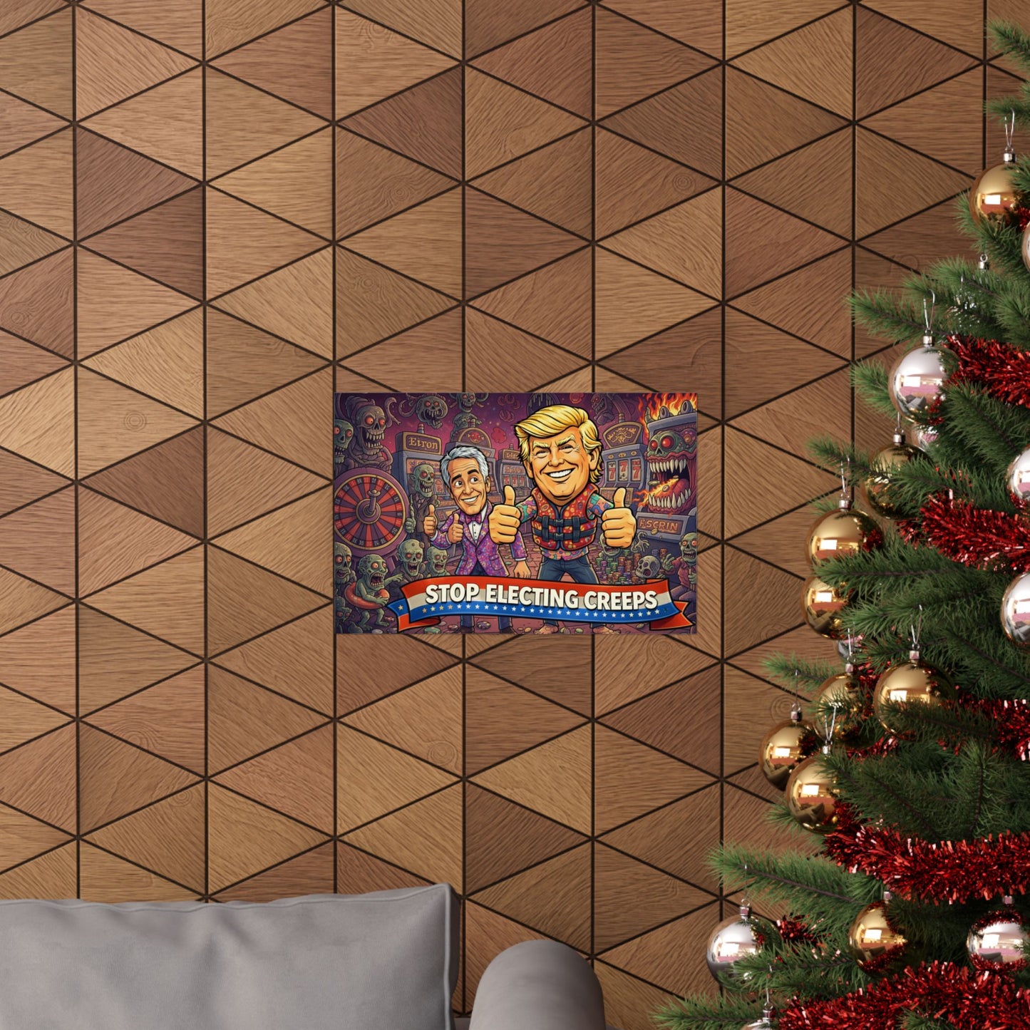 Matte Horizontal Poster — "Stop Electing Creeps" Political Satire Art Print