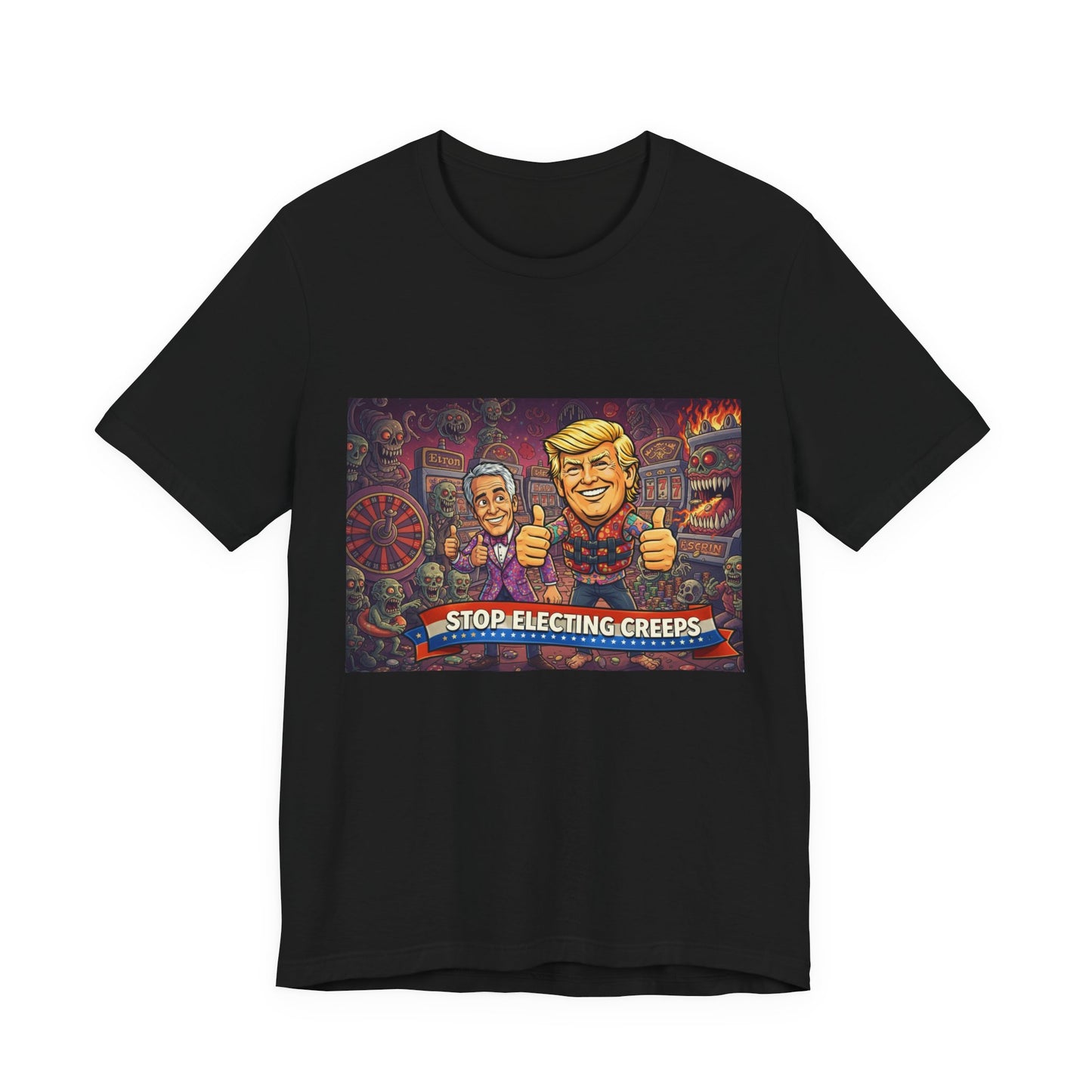Political Satire Tee — "Stop Electing Creeps" Graphic Shirt