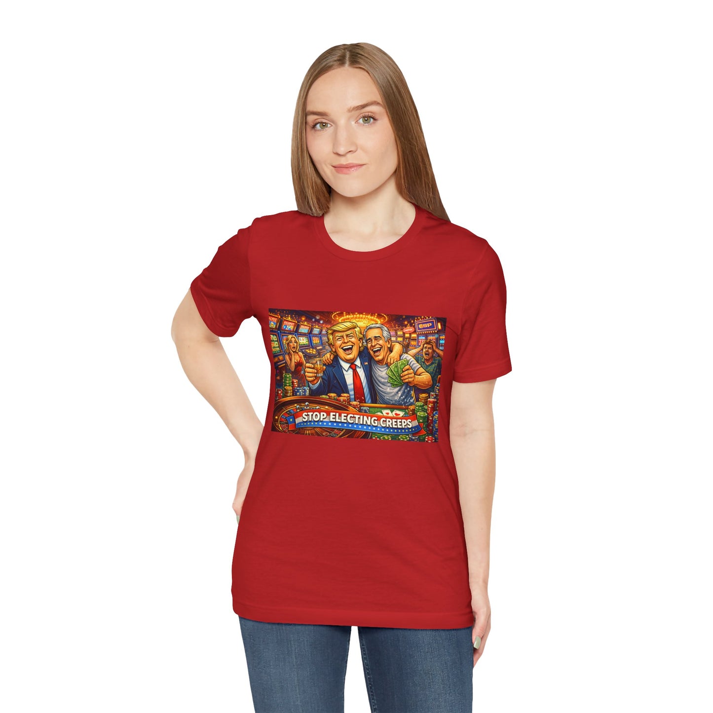 Stop Electing Creeps Graphic Tee — Political Satire T‑Shirt