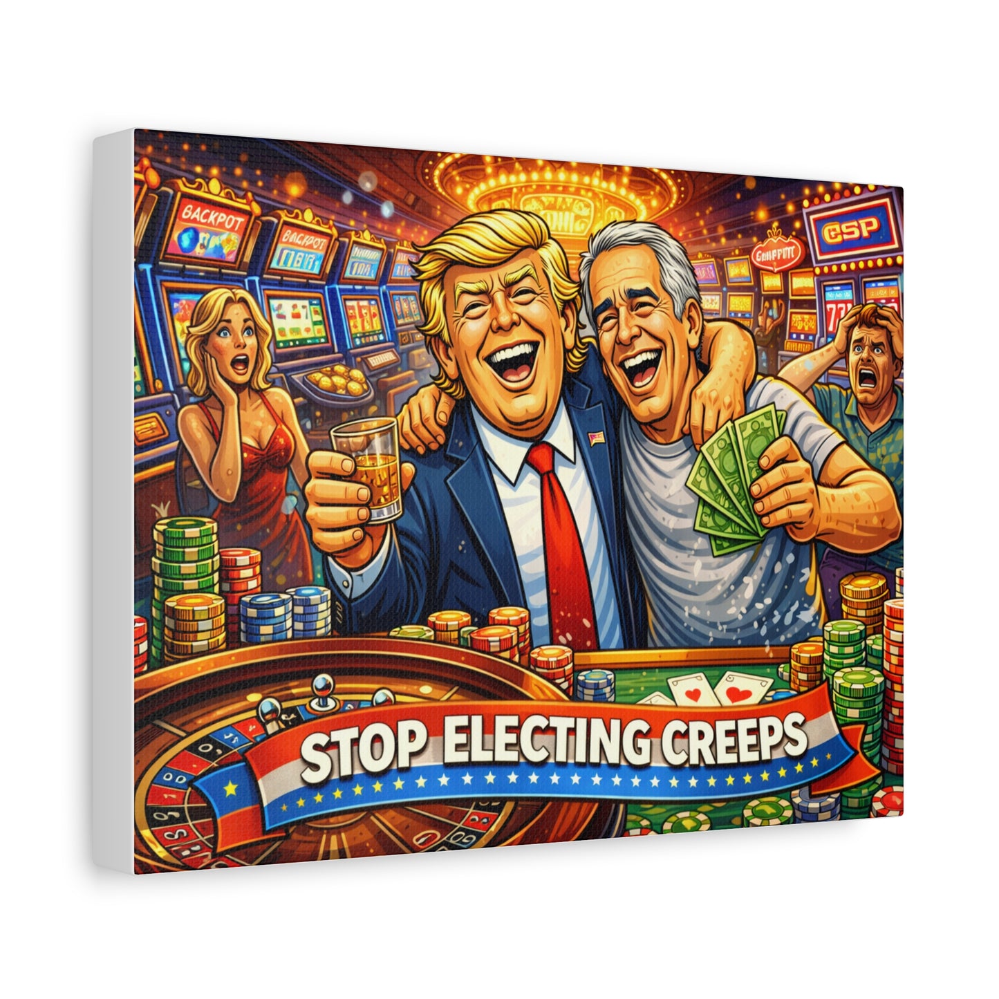 Stop Electing Creeps Matte Canvas Wall Art