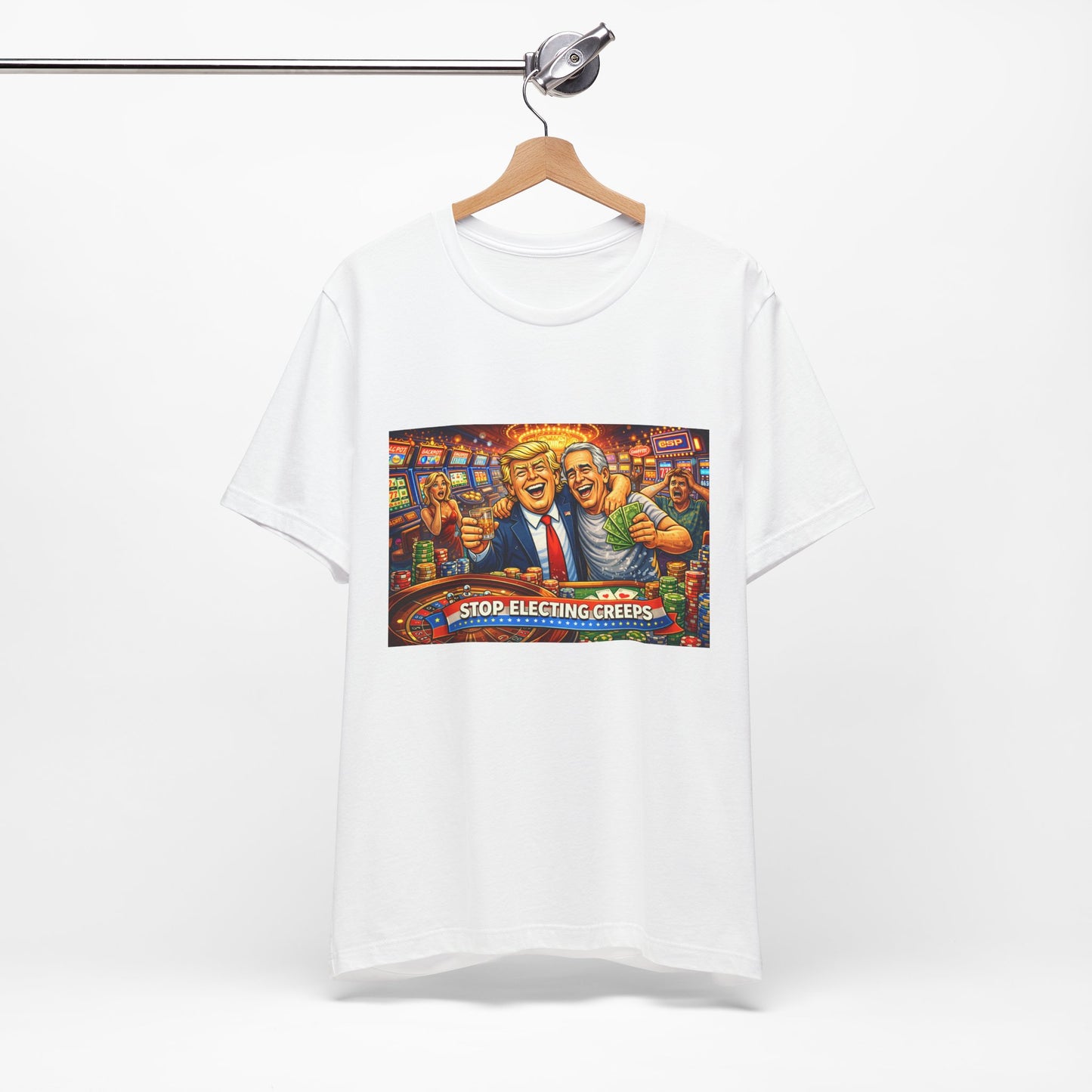 Stop Electing Creeps Graphic Tee — Political Satire T‑Shirt