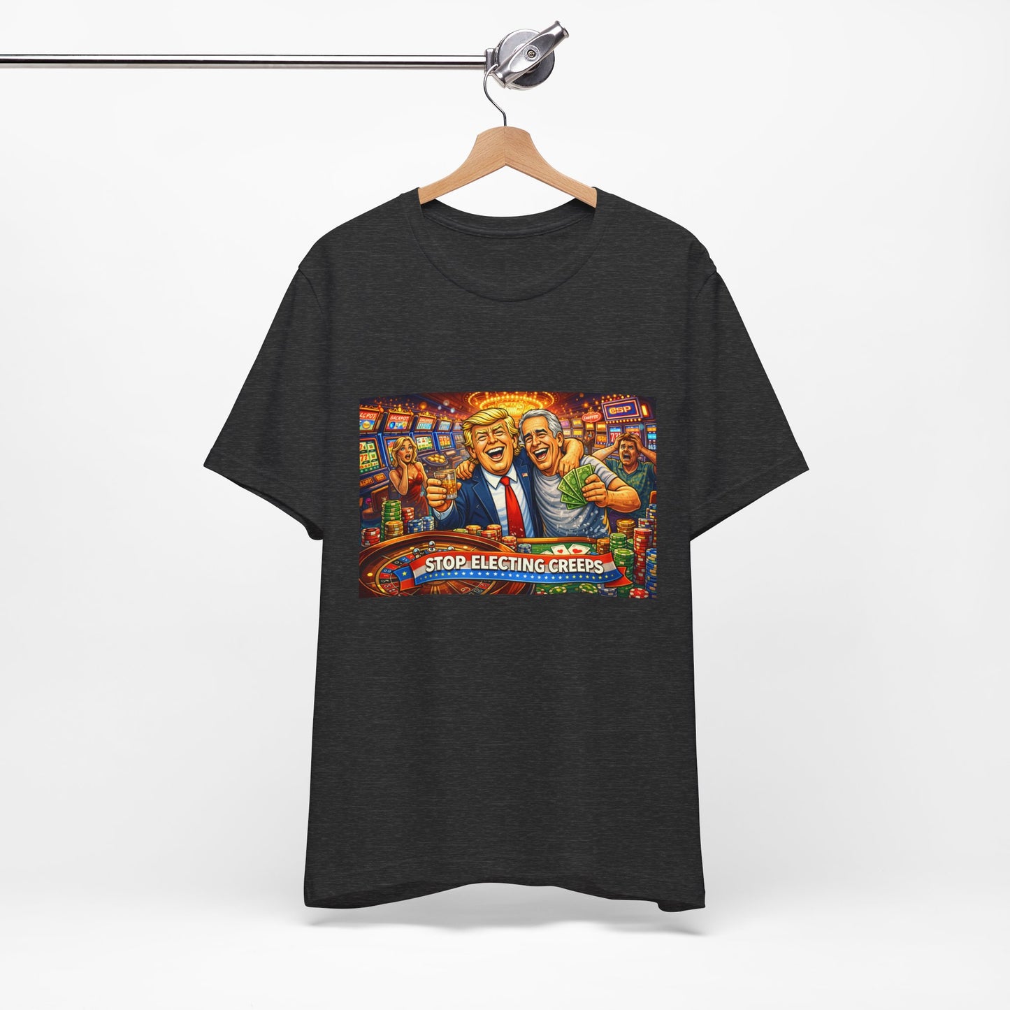 Stop Electing Creeps Graphic Tee — Political Satire T‑Shirt