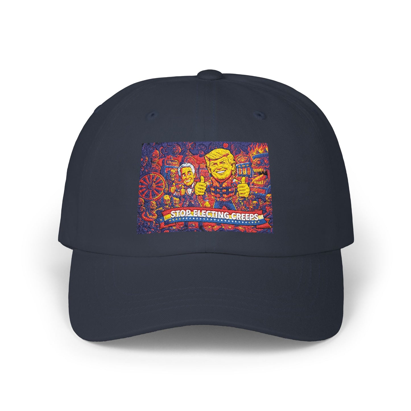 Dad Cap — Colorful Mosaic Cartoon Patch "Doing A Racing Green"