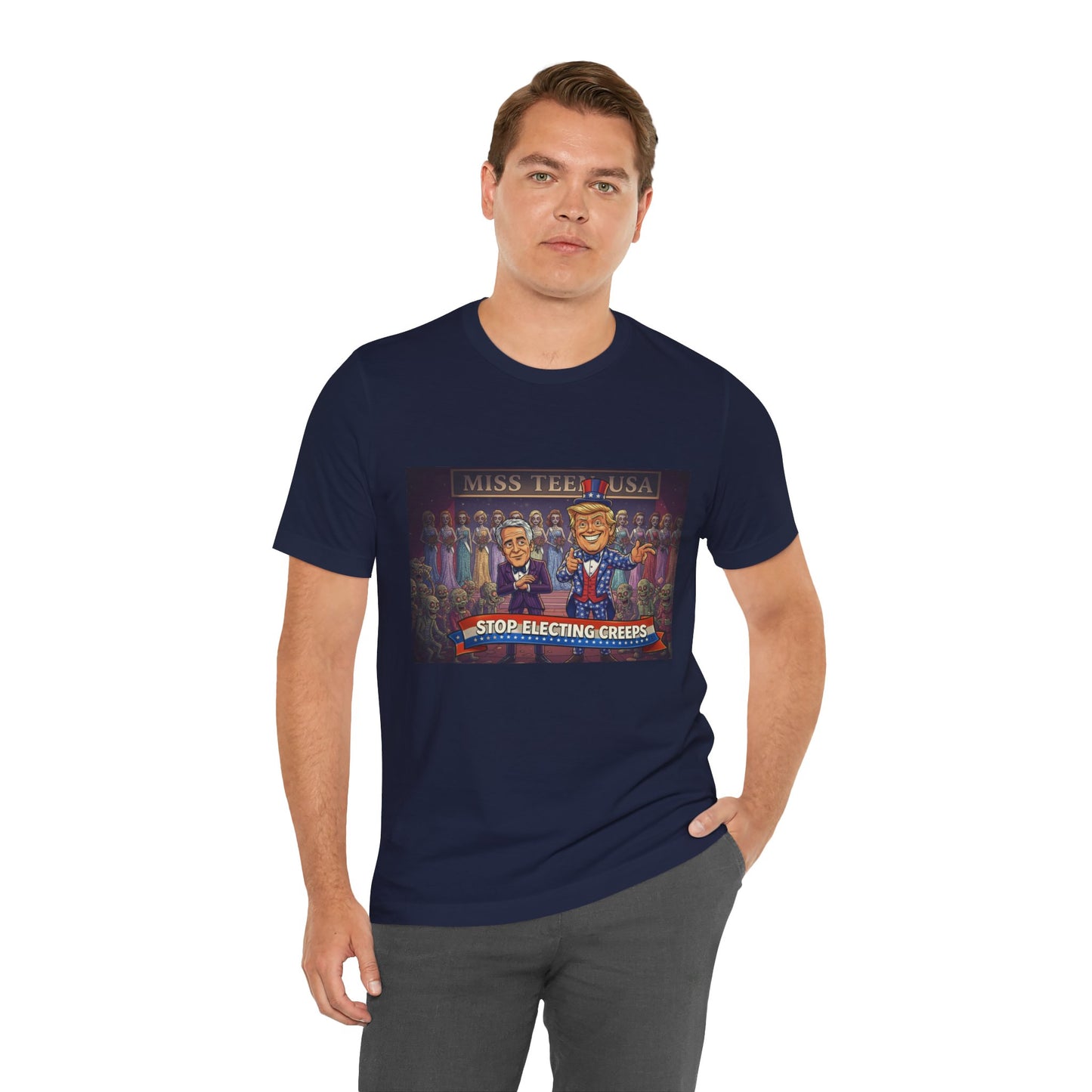 Political Satire Tee – "Stop Electing Creeps" Graphic Shirt