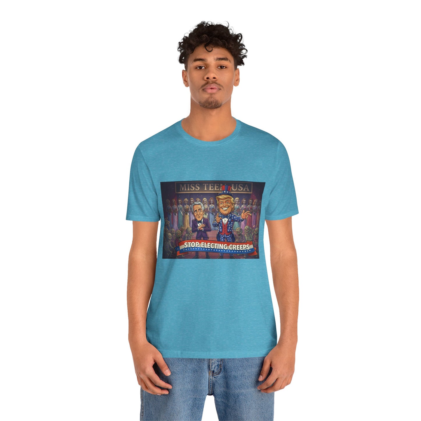 Political Satire Tee – "Stop Electing Creeps" Graphic Shirt