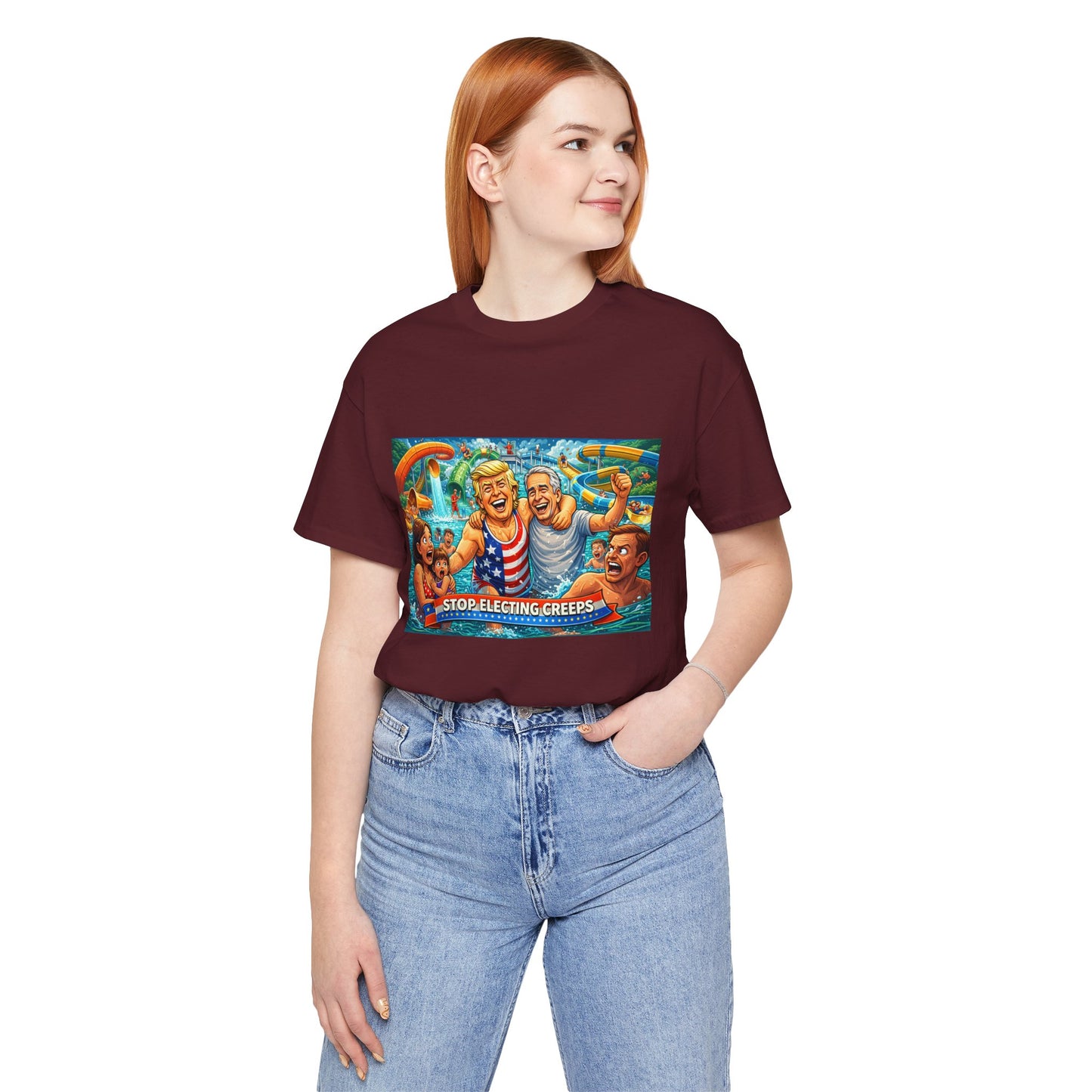 T‑Shirt — "Stop Fleecing Creeps" Beach Party Graphic Tee