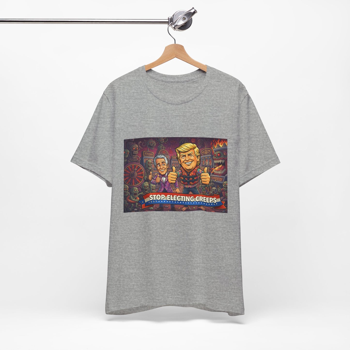 Political Satire Tee — "Stop Electing Creeps" Graphic Shirt